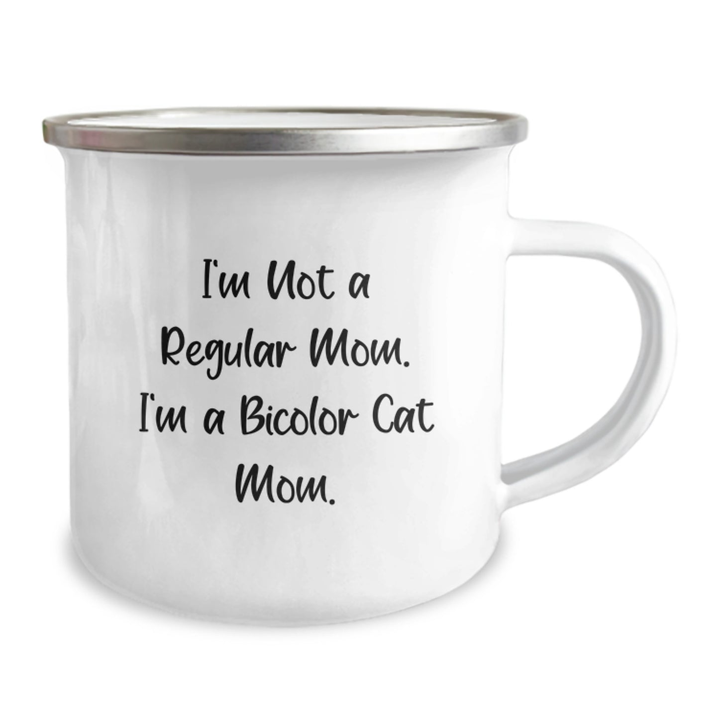 Funny Bicolor Cat Mom Camping Mug Gifts from Family Friends for Bicolor Cat Lovers on Graduation Day - Image 2