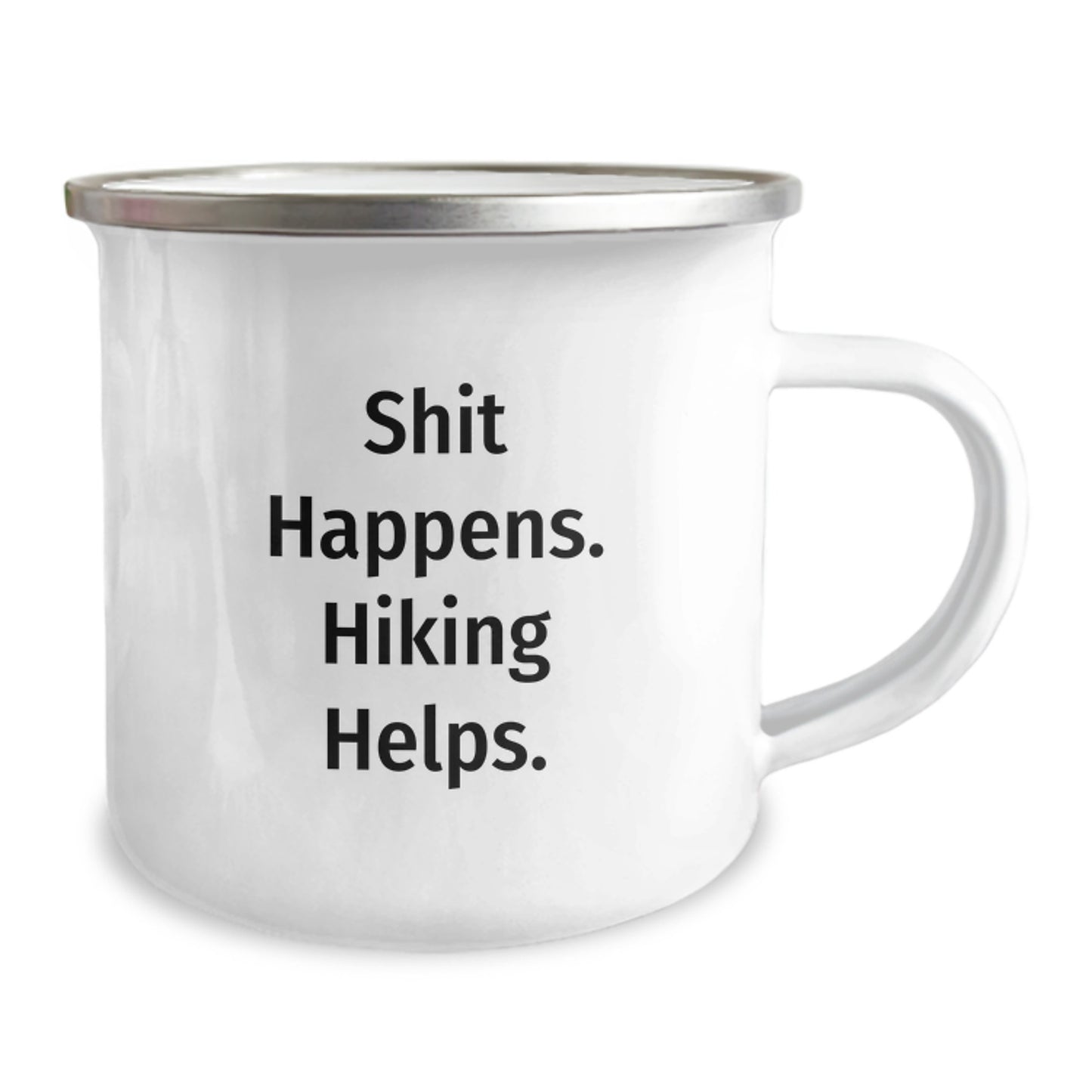 Funny Hiking Gifts for Him, Birthday Unique Hiking Mug, Camping Mugs with Inspirational Quote 'Shit Happens. Hiking Helps.' for Friends, Hiking Men Gifts from Family - Image 2