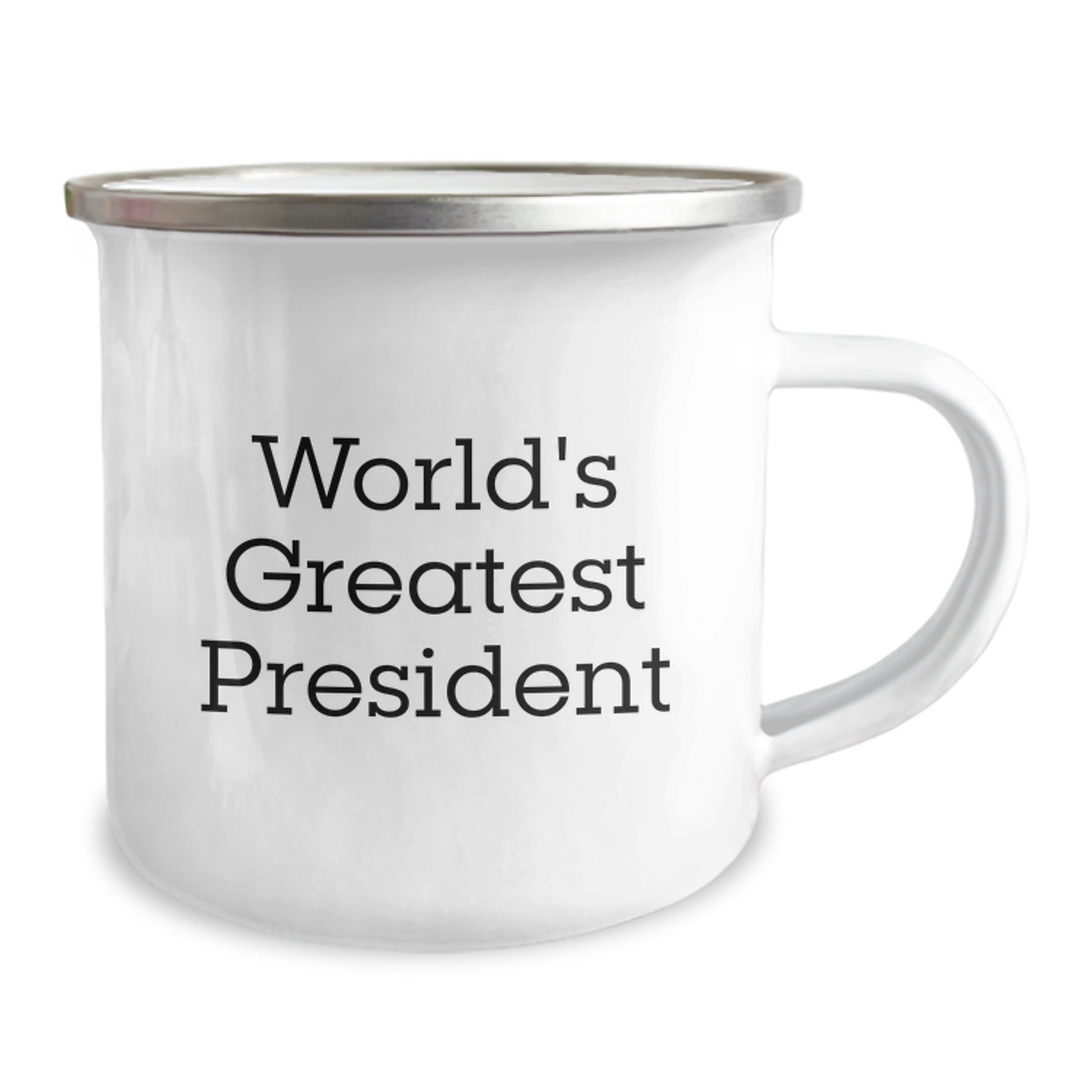 Funny President Gifts from Friends for President - World's Greatest President Camping Mug, Christmas Unique Gifts, Stainless Steel Enamel Finish - Image 2