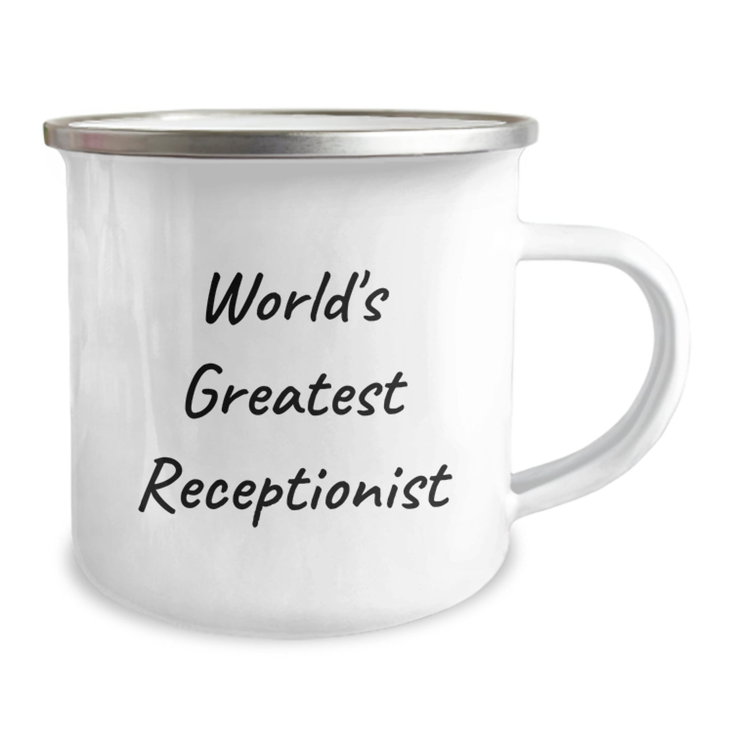 Gifts for the World's Greatest Receptionist - Funny Receptionist Camping Mug for Dad, Unique Gifts from Friends and Family on Father's Day, Men's BFF Unique Office Mug - Image 2