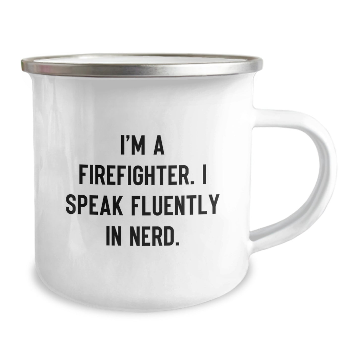 Funny Firefighter Christmas Unique Gifts, Firefighter Friends, Men, Unique Gifts for Firefighters, Inspirational Camping Mug, 'I Speak Fluently In genius.' - Image 2