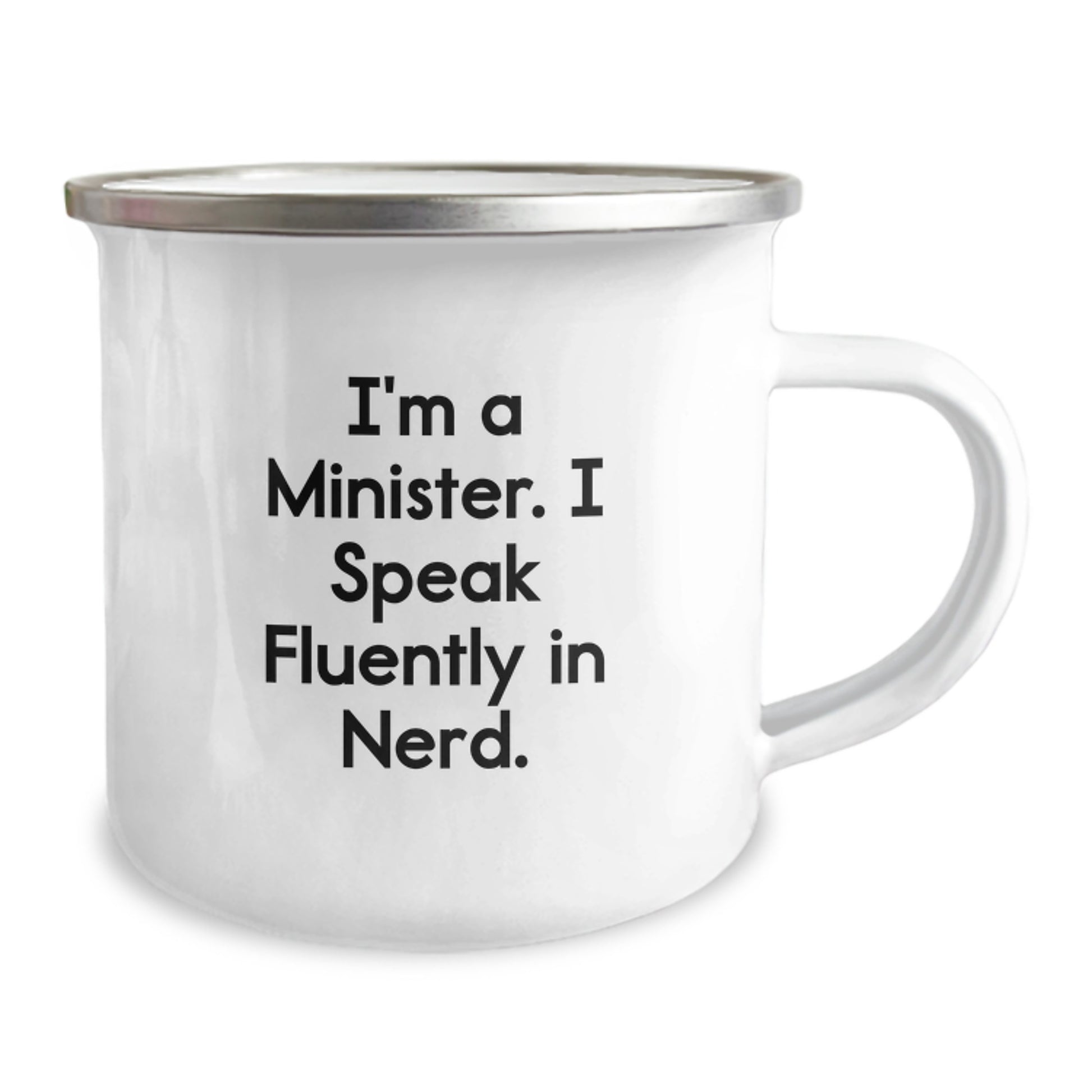 Funny Minister Gifts from Friends, Unique Camping Mug for Graduation, I'm A Minister. I Speak Fluently In genius. - Image 2