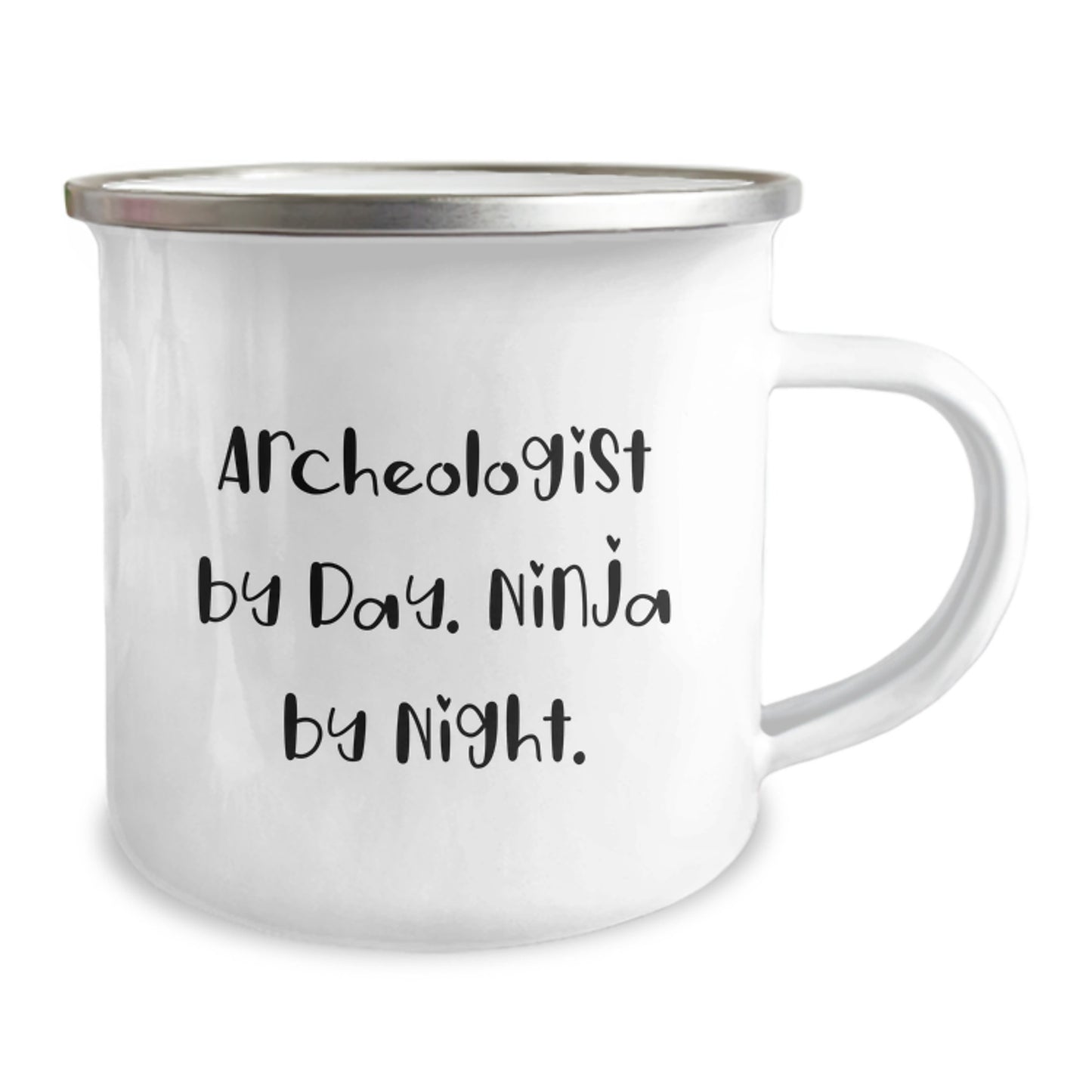 Funny Archeologist Gifts from Men to Archeologist Friends - 'Archeologist By Day. Ninja By Night.' Camping Mug, Perfect for Christmas Unique Presents - Image 2