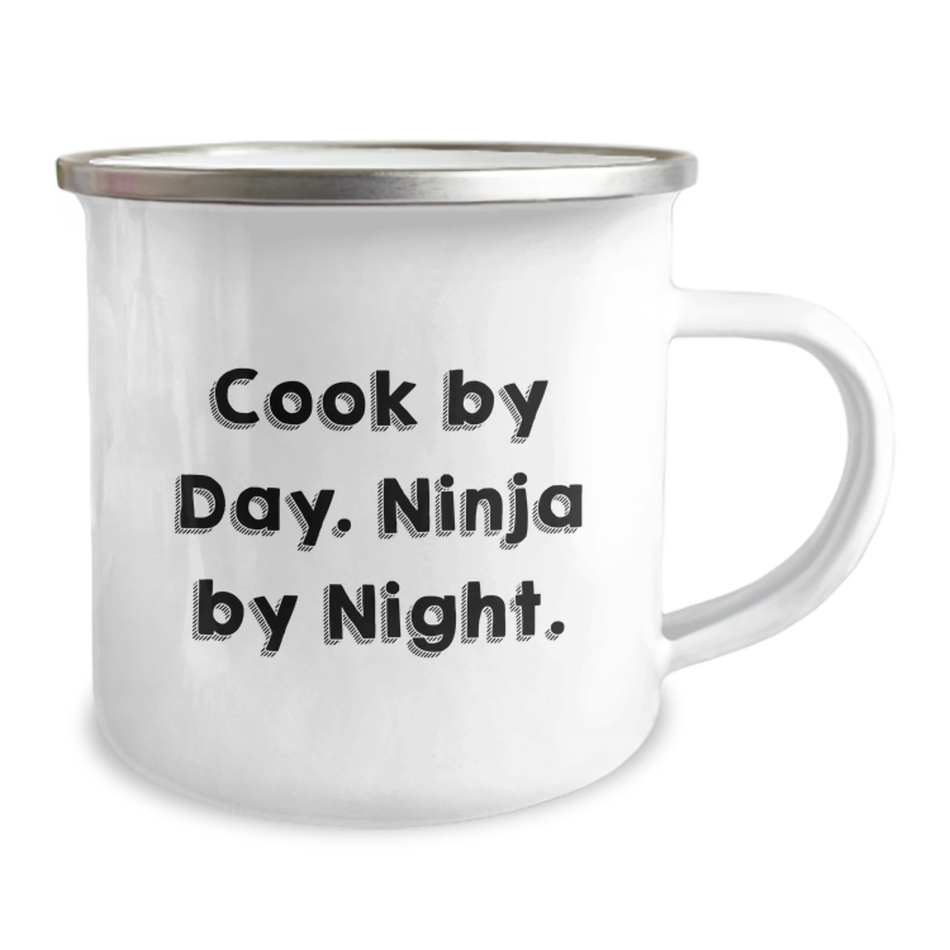 Unique Cook Gifts for Christmas - Camping Mug - Funny Quote 'Cook By Day. Ninja By Night.' - Image 2