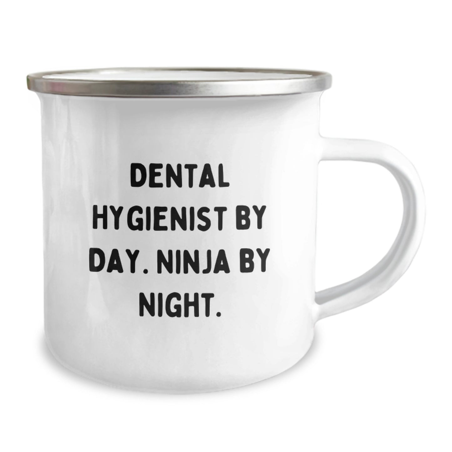 Funny Dental Hygienist Gifts - Gifts from Friends for Dental Hygienist Graduation - Camping Mug with Dental Hygienist By Day. Ninja By Night. - Image 2