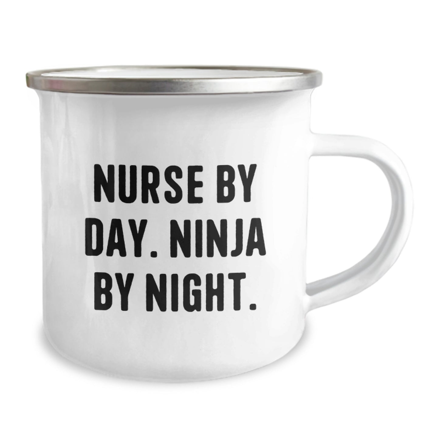 Funny Nurse Gifts From Friends, Unique Camping Mug For Nurse Graduation, Nurse By Day Ninja By Night - Image 2
