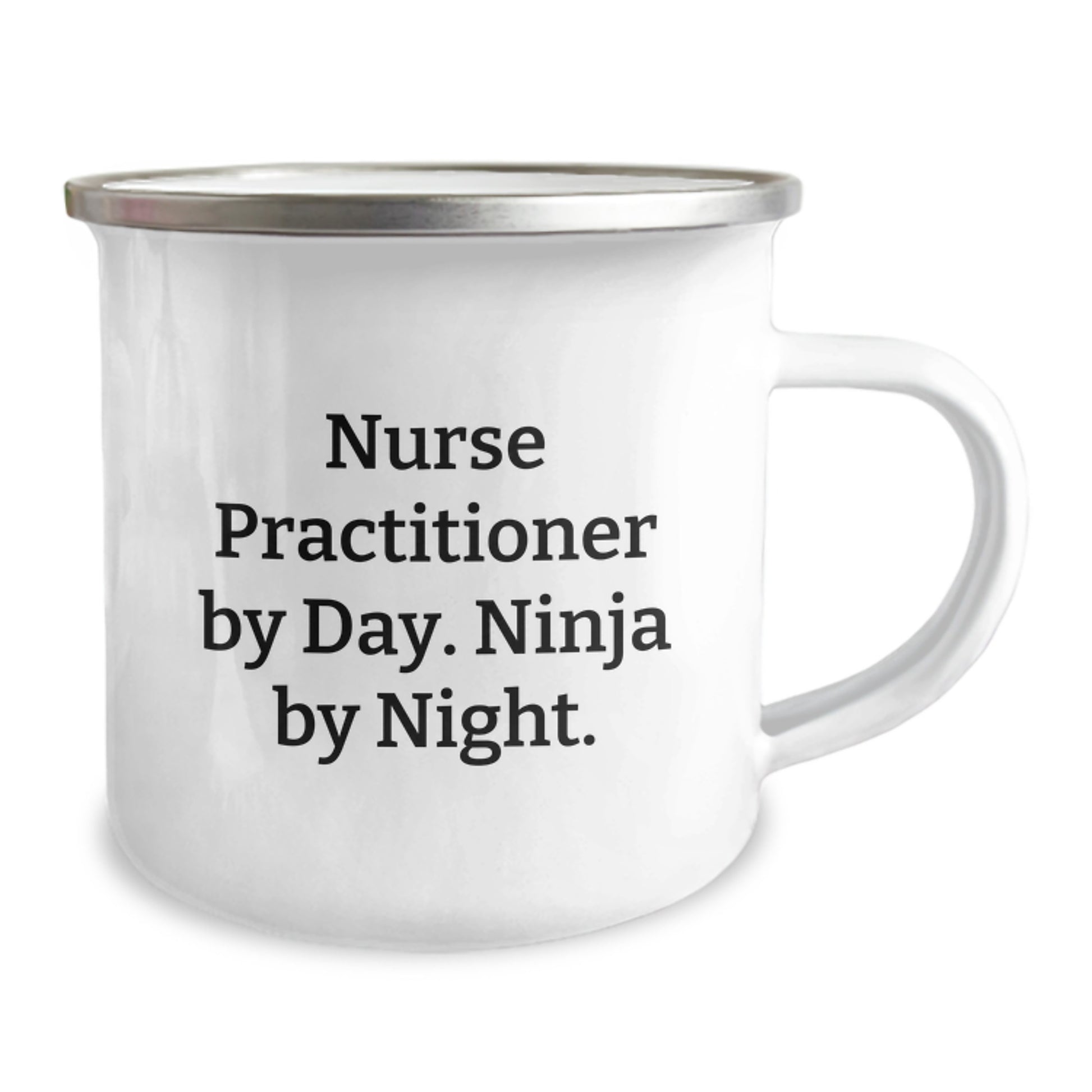 Funny Nurse Practitioner Gifts from Men to Women - Camping Mug with Quote 'Nurse Practitioner By Day. Ninja By Night.' for Christmas Unique Gifts - Image 2
