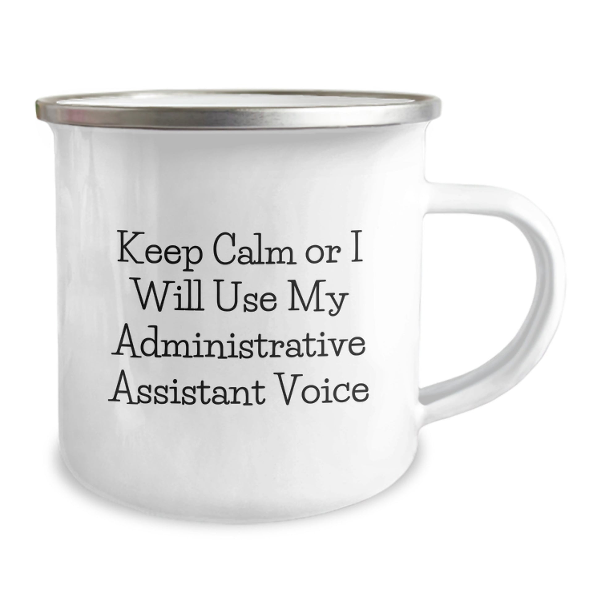 Funny Gifts from Coworkers for Administrative Assistant, Keep Calm Or I Will Use My Administrative Assistant Voice Christmas Unique Gifts, Camping Mug for Office Workers - Image 2