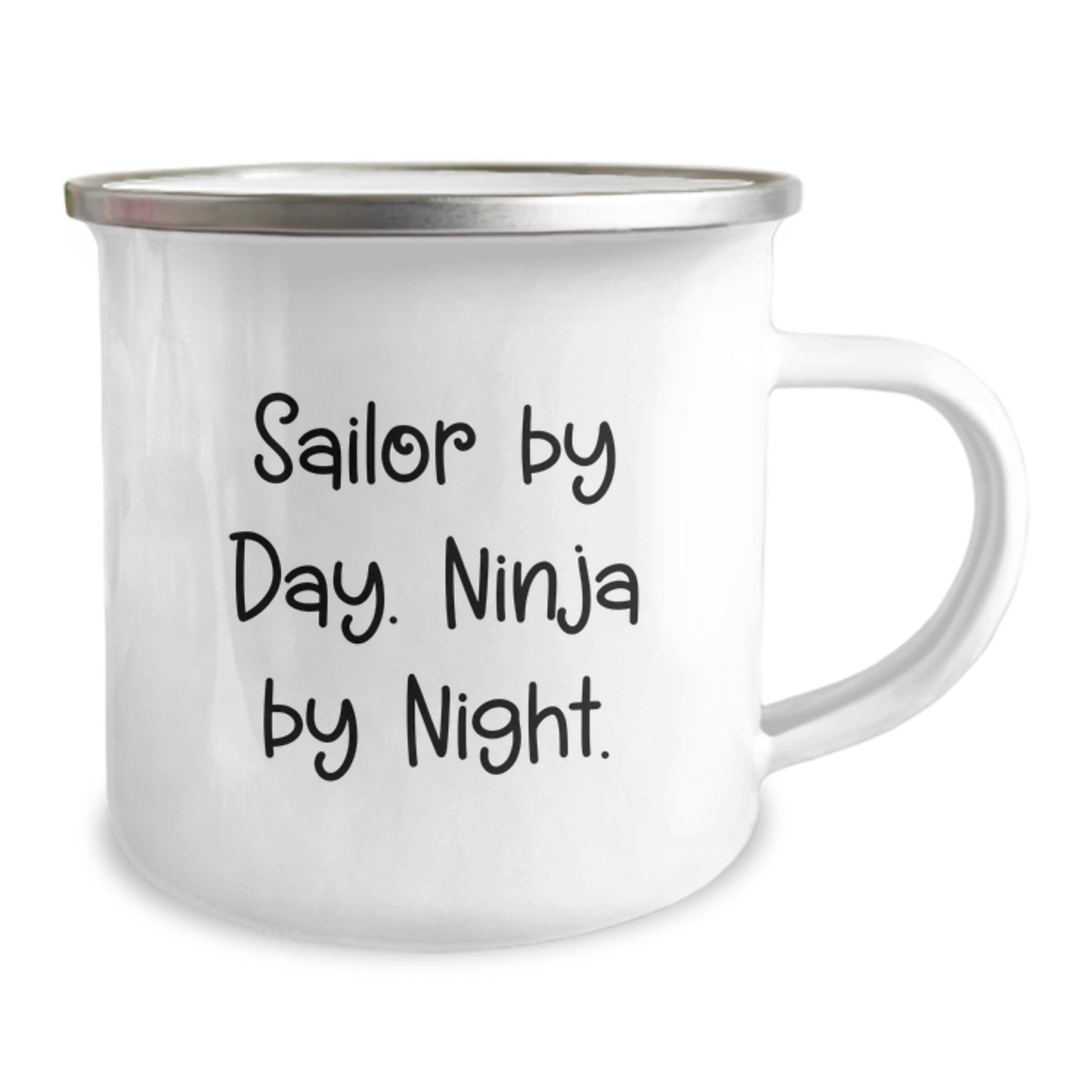 Gifts from Family to Sailor Graduation Unique Gifts, Funny Sailor By Day Ninja By Night. Ceramic Camping Mug, Perfect for Sailor Friends - Image 2