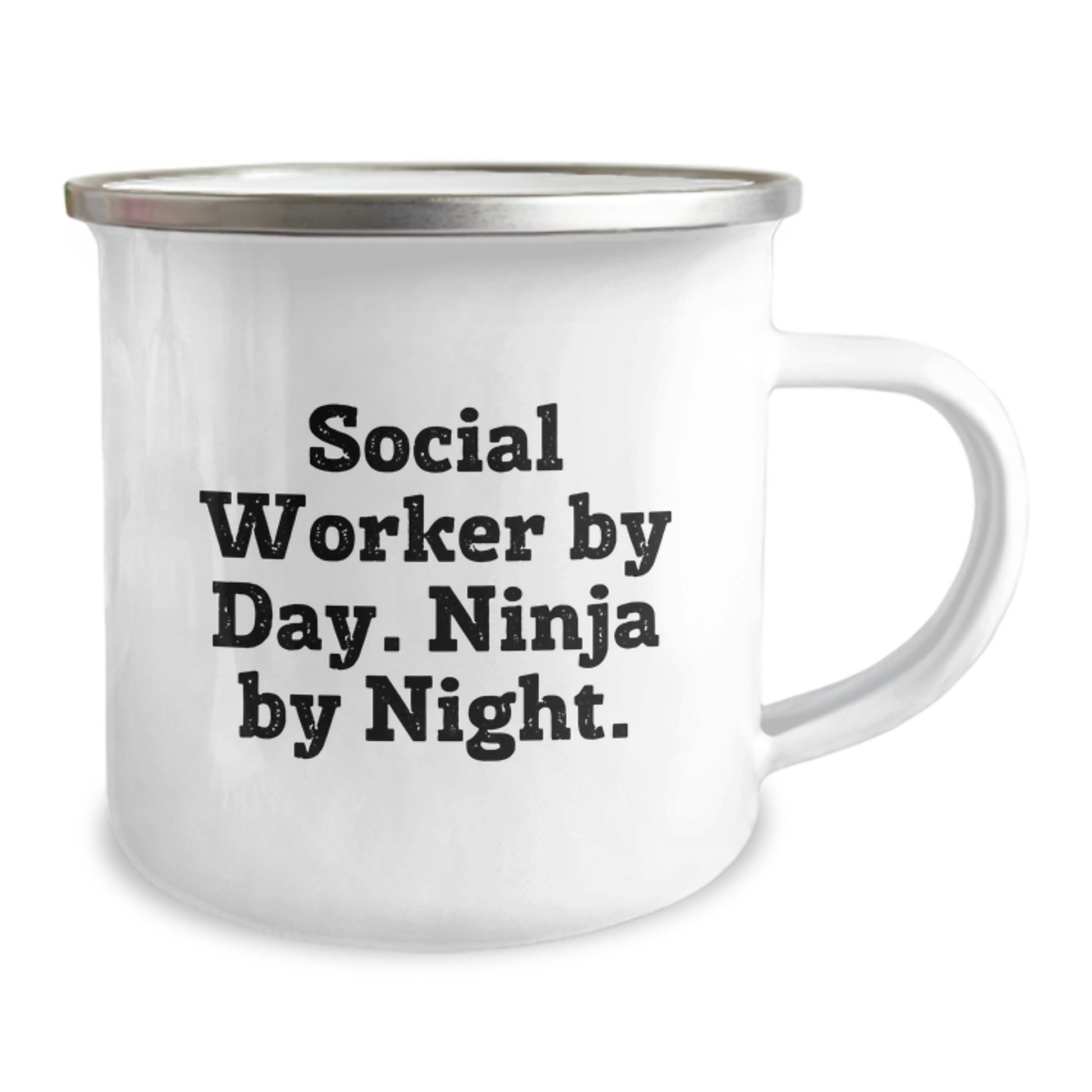 Funny Social Worker Gifts for Graduation - Camping Mug by Social Worker By Day. Ninja By Night. - Image 2