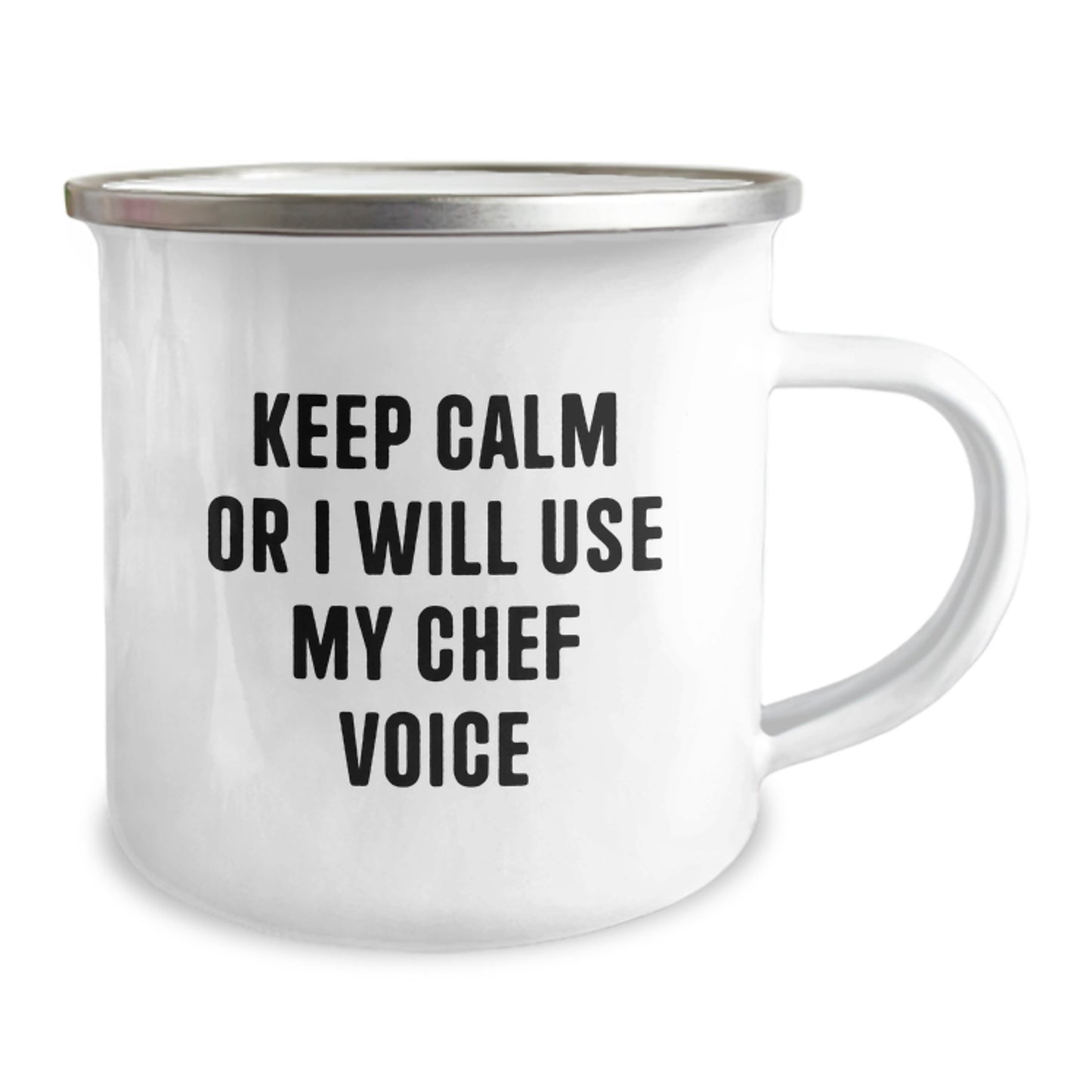 Funny Chef Gifts for Men - Keep Calm Or I Will Use My Chef Voice Camping Mug Birthday Unique Gifts from Friends - Image 2
