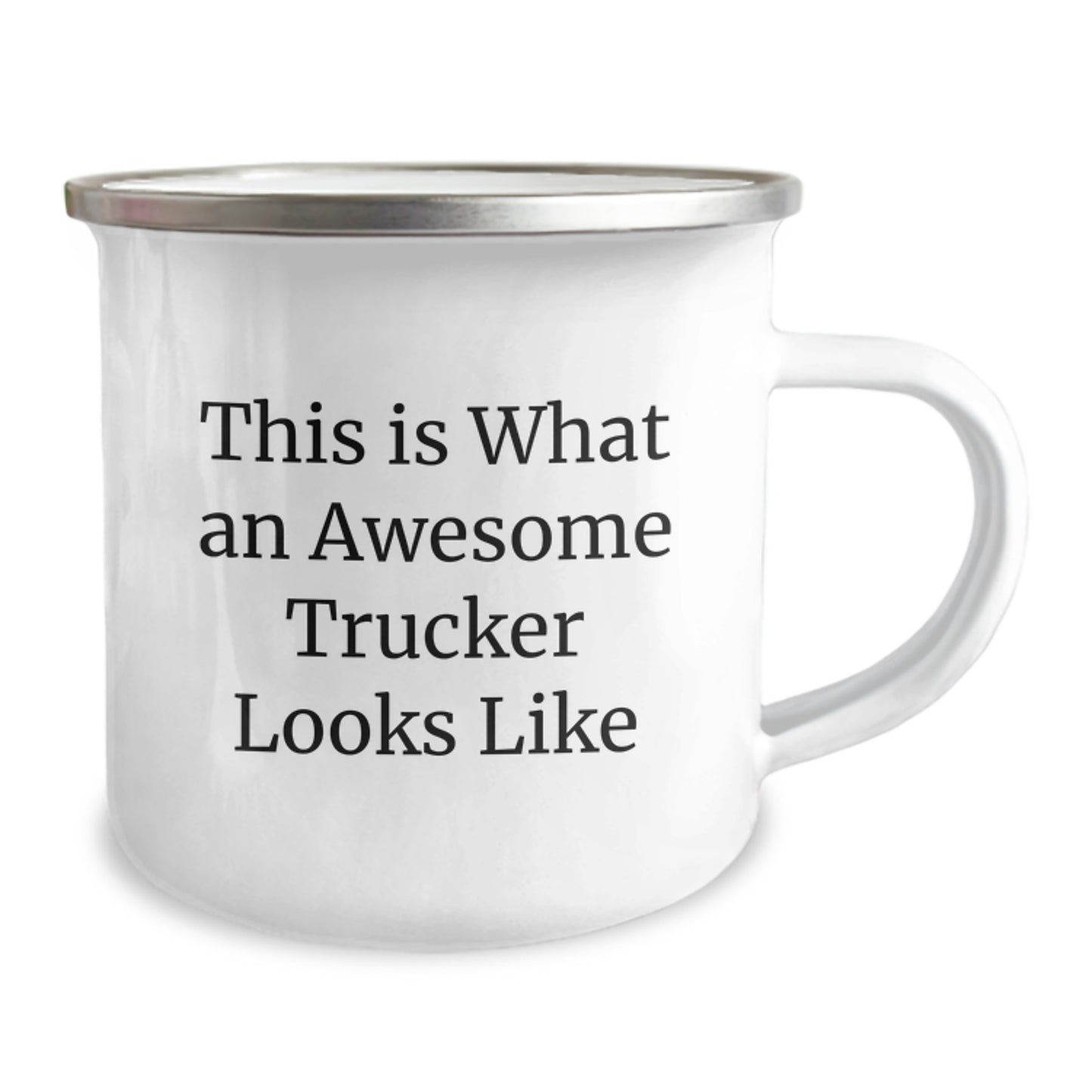 Funny Trucker Gifts from Friends for Birthday - This Is What An Awesome Trucker Looks Like Camping Mug - Image 2