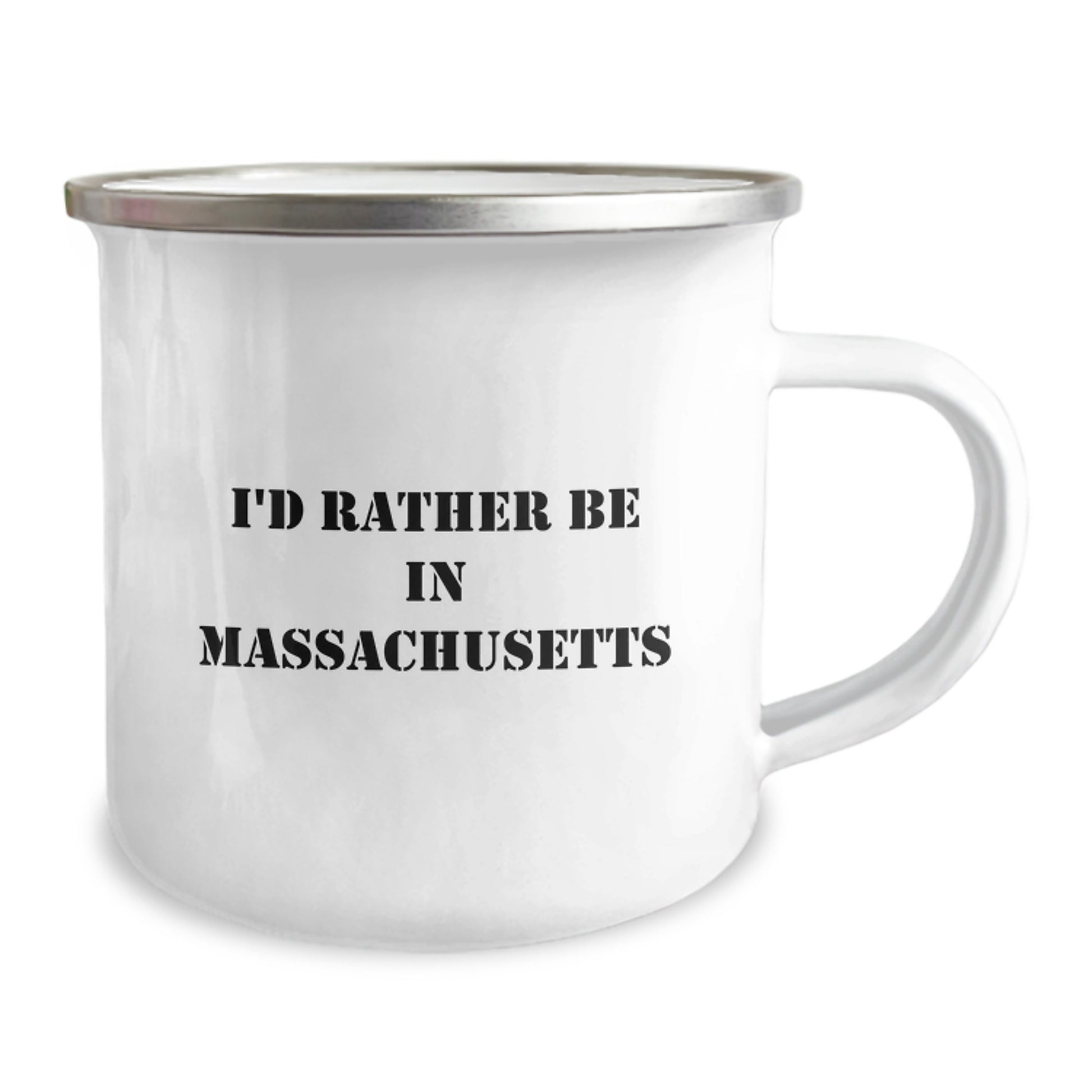 Funny Massachusetts Gifts for Him, Unique Camping Mug with I'd Rather Be In Massachusetts Quote, Perfect Graduation Gift from Friends - Image 2