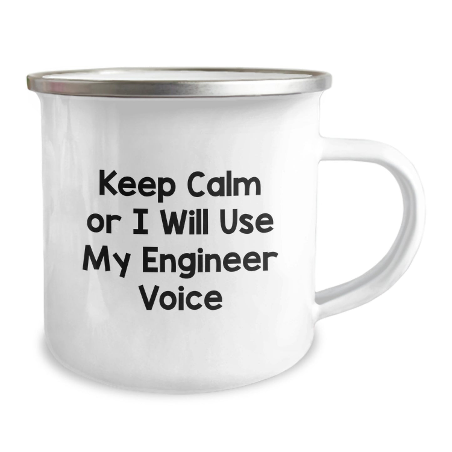 Funny Engineer Gifts, Valentine's Unique Mugs for Engineers, Camping Mug with Humorous 'Keep Calm Or I Will Use My Engineer Voice' Quote, Unique Gift for Engineer Men - Image 2