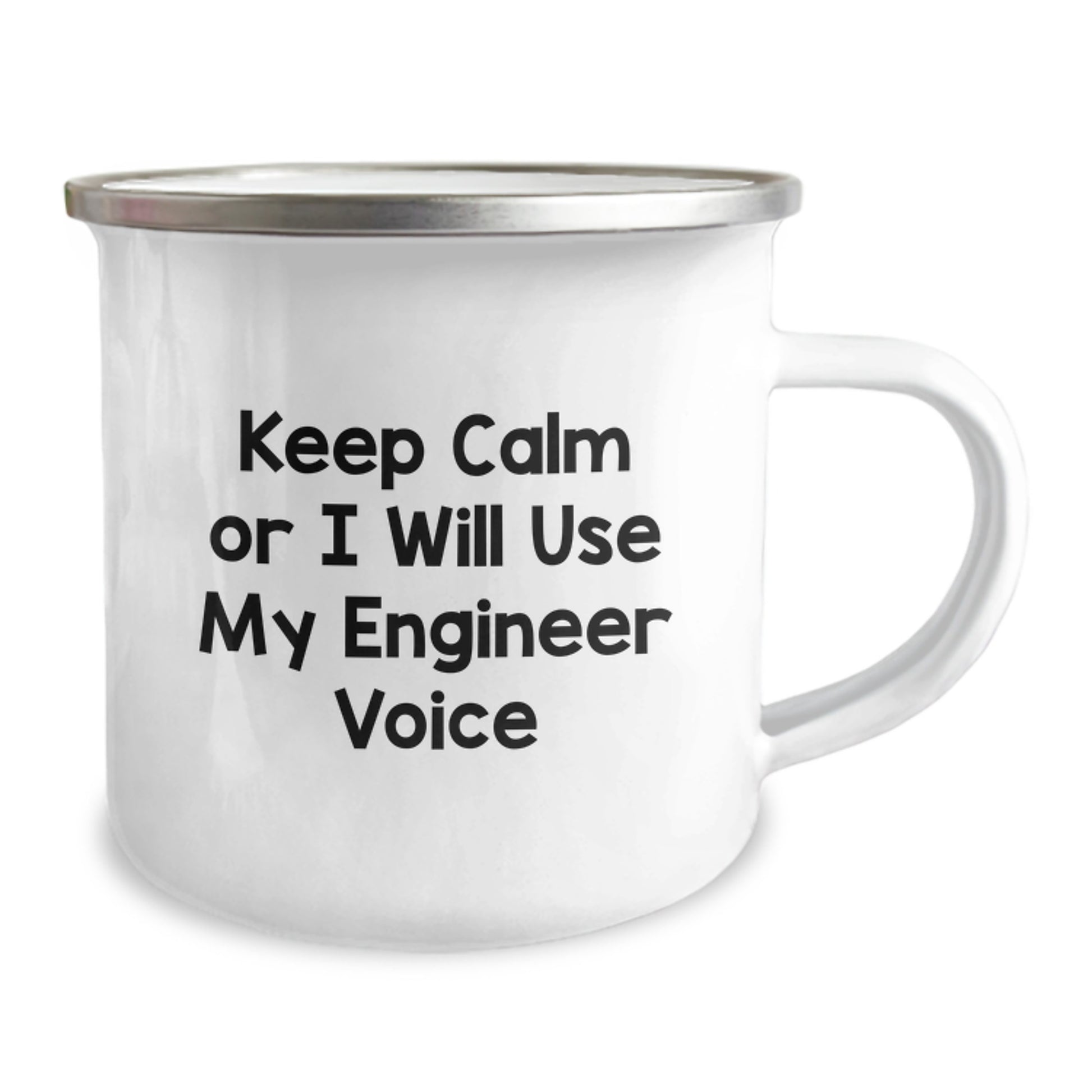 Funny Engineer Gifts, Valentine's Unique Mugs for Engineers, Camping Mug with Humorous 'Keep Calm Or I Will Use My Engineer Voice' Quote, Unique Gift for Engineer Men - Image 2