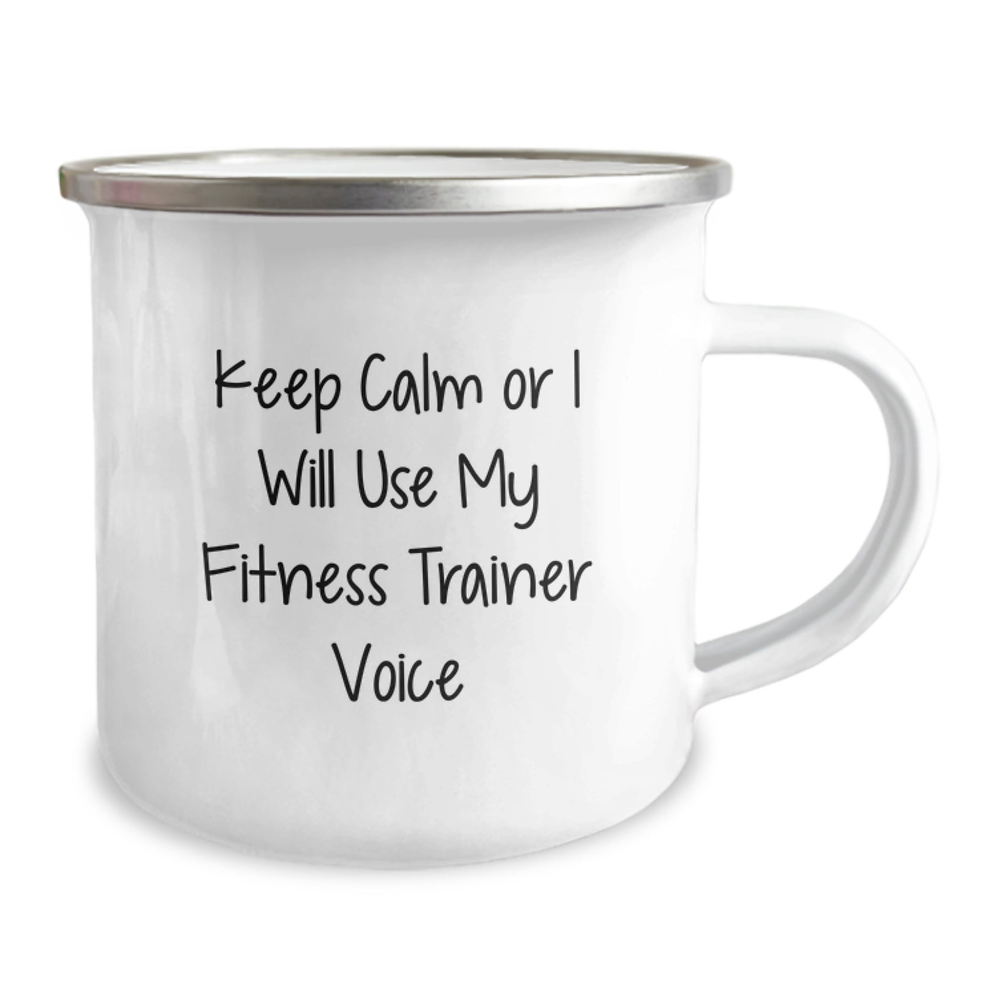 Funny Fitness Trainer Gift, Unique Camping Mug for Fitness Enthusiasts, Keep Calm Or I Will Use My Fitness Trainer Voice, Christmas Unique Gifts from Friends, Funny Gifts for Fitness Trainer - Image 2