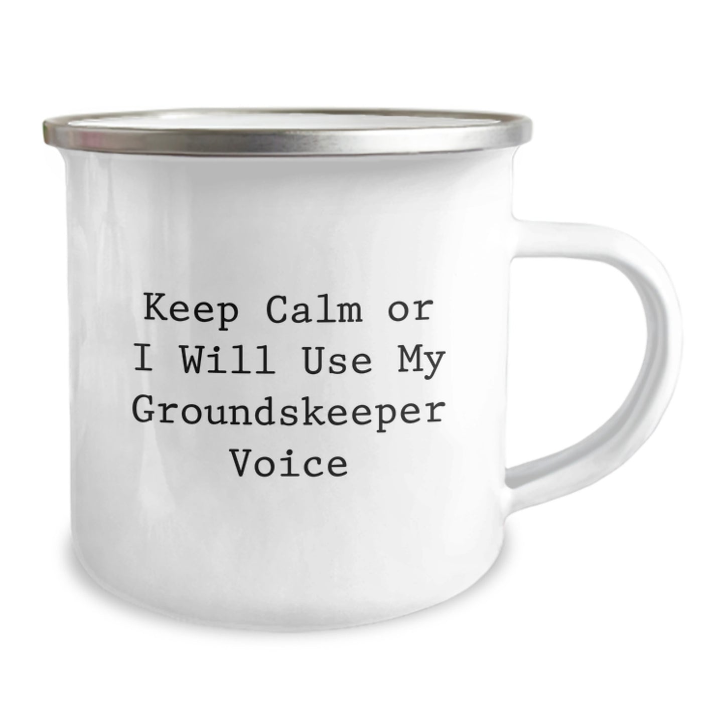 Funny groundskeeper Christmas Unique Gifts from Friends, Men, Women, Camping Mug, 'Keep Calm Or I Will Use My groundskeeper Voice', Unique, Funny, groundskeeper - Image 2