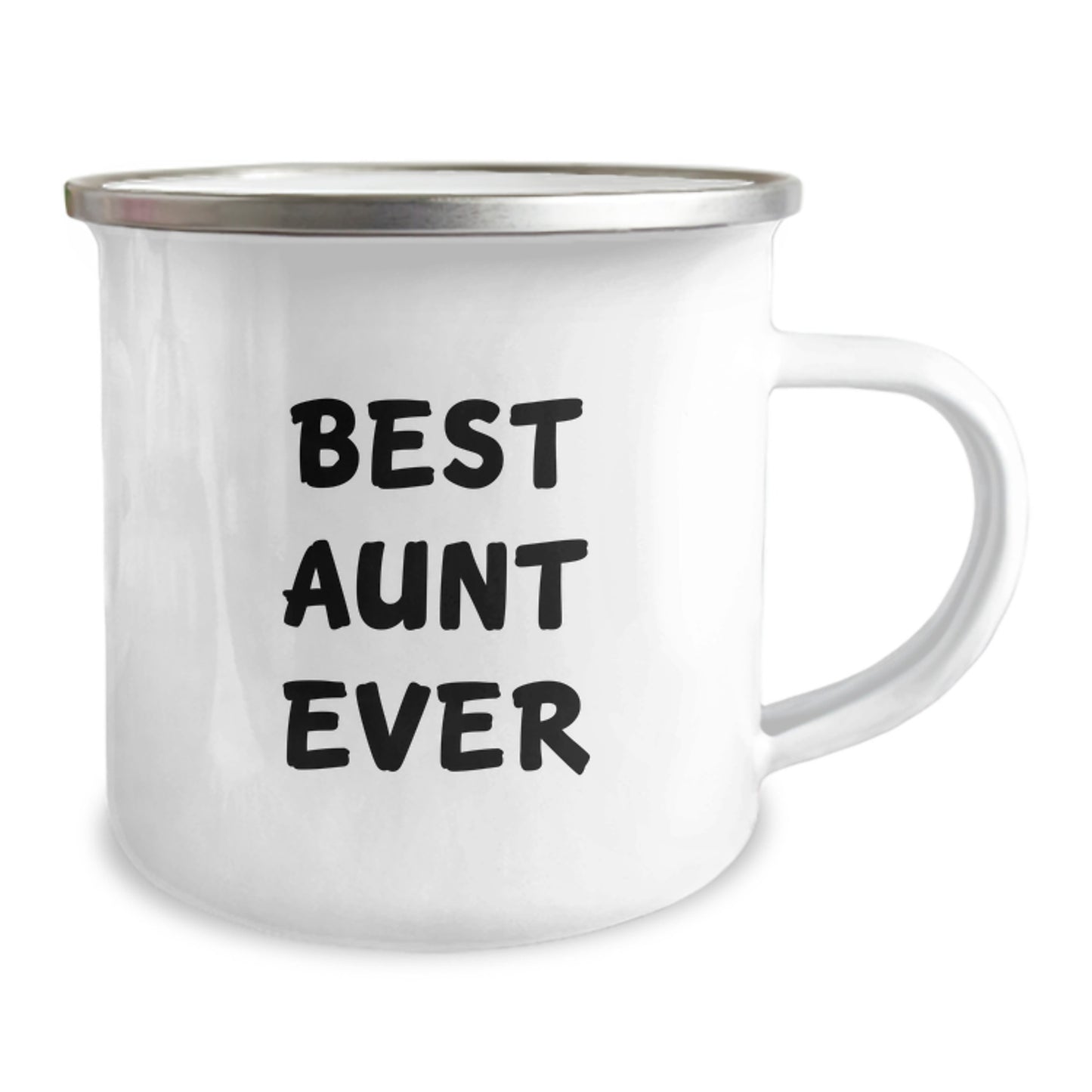 Funny Aunt Gifts - Best Aunt Ever Camping Mug, 12 oz Stainless Steel with Enamel Finish, Gifts from Family for Aunt on Birthday - Image 2