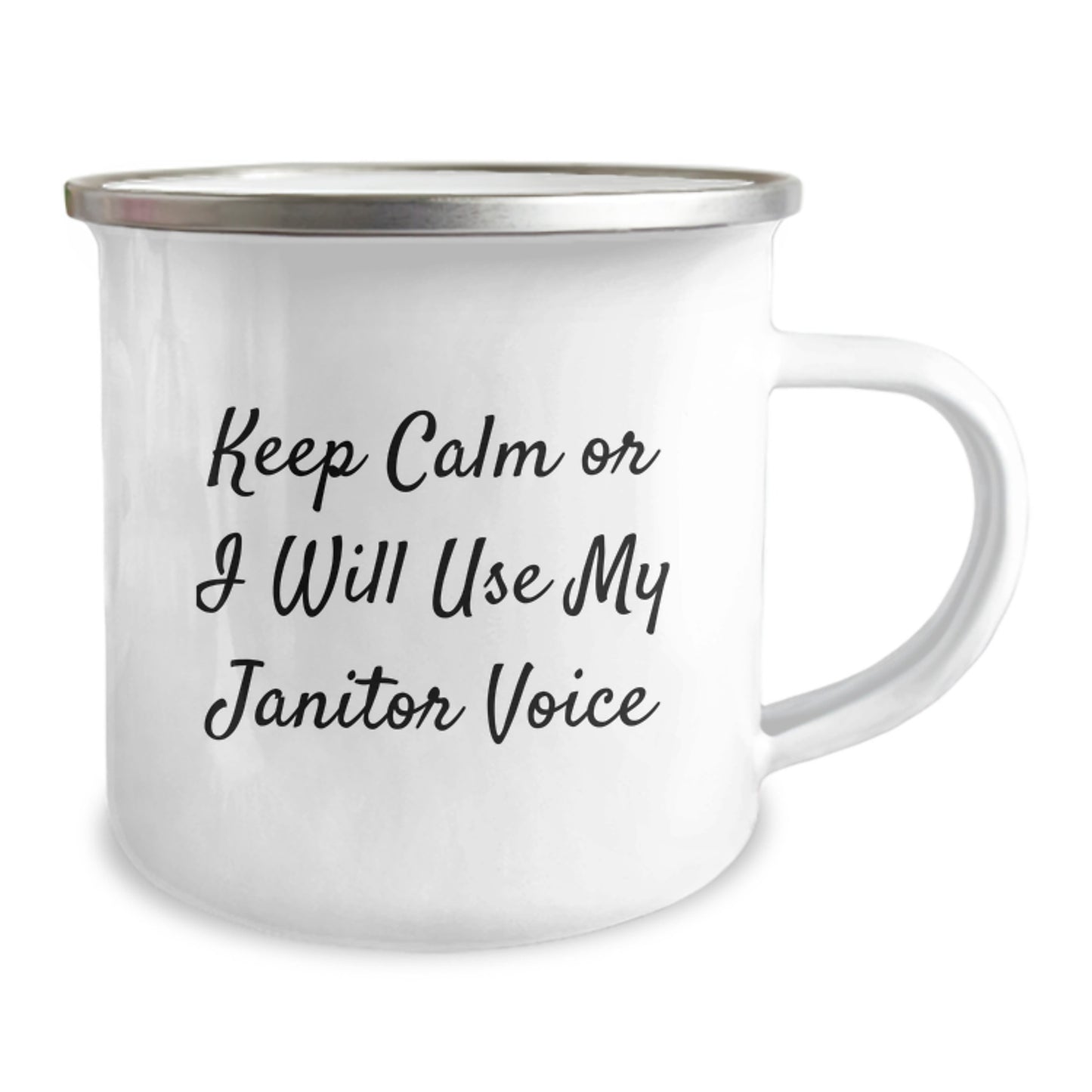 Funny Janitor Gifts for Men - Keep Calm Or I Will Use My Janitor Voice Birthday Unique Mugs from Friends - Image 2