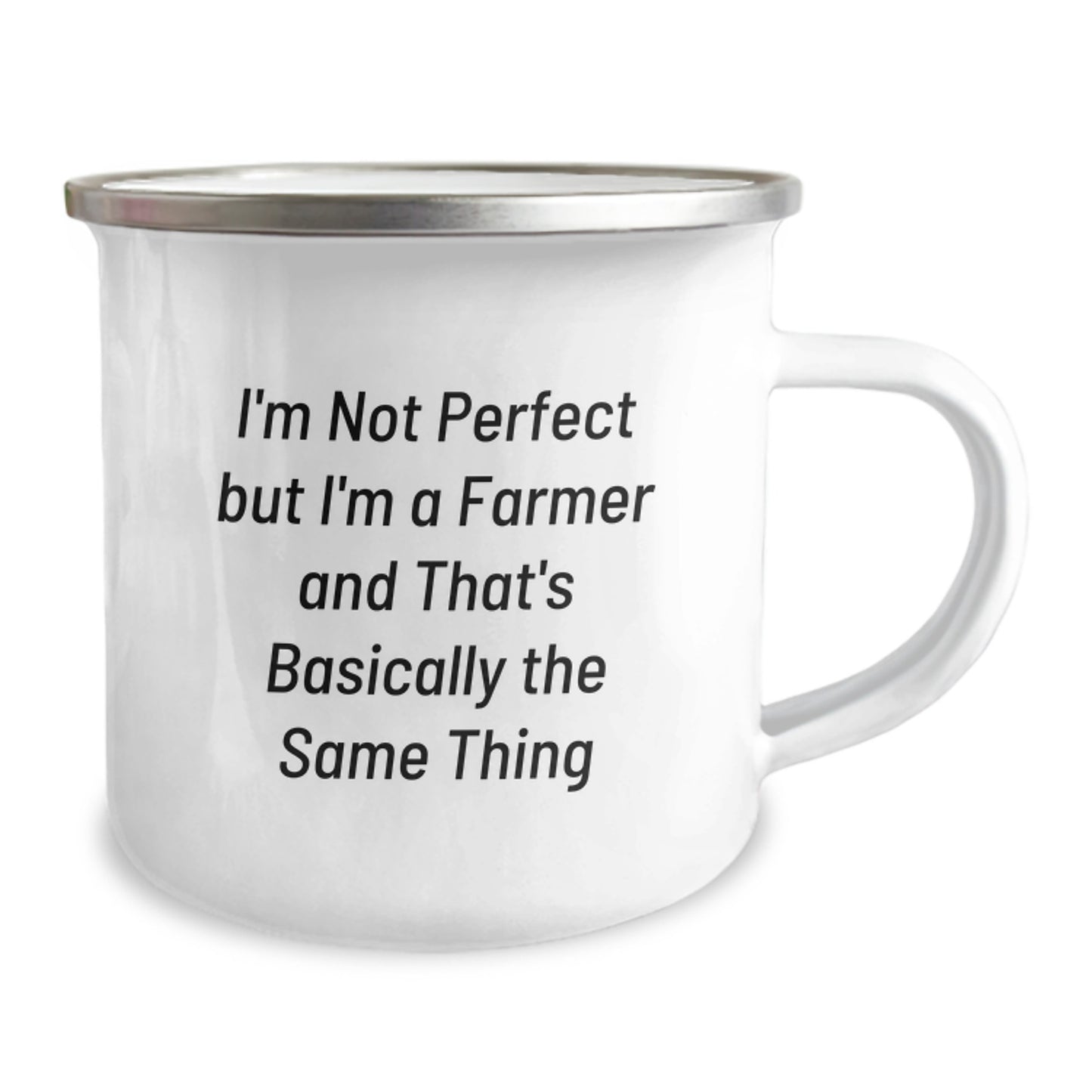 Funny Farmer Gifts from Friends for Men or Women - I'm Not Perfect Camping Mug - Image 2
