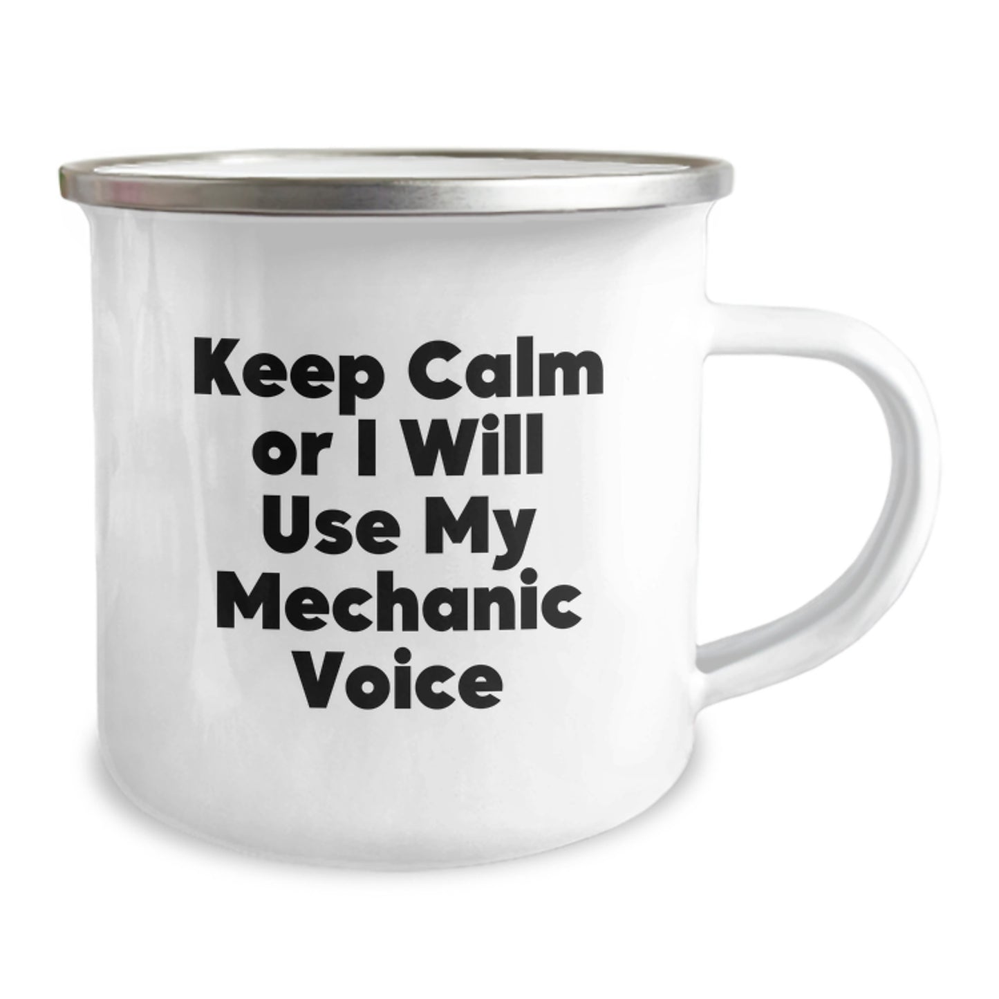 Funny Mechanic Gifts from Friends for Birthday - Keep Calm Or I Will Use My Mechanic Voice Camping Mug - Image 2