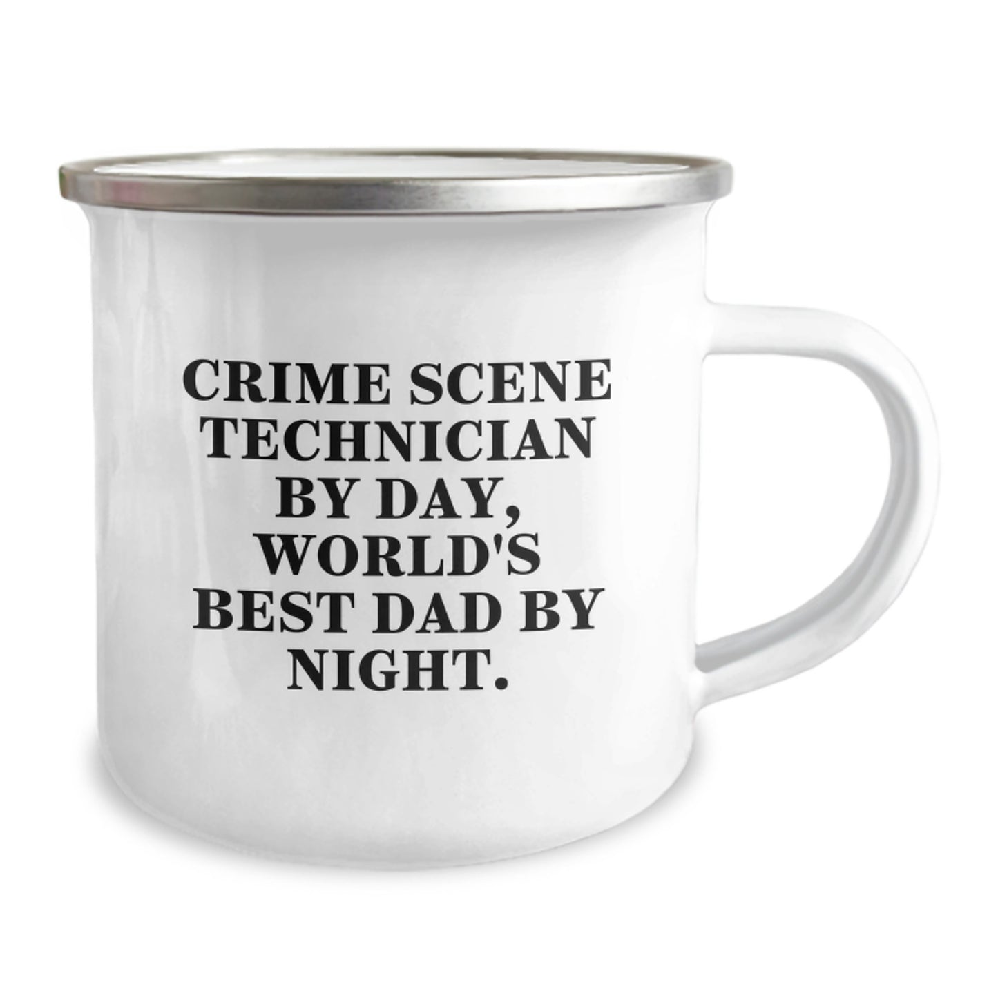 Funny Gifts for Crime Scene Technicians, Birthday Unique Presents from Son, Husband, or Friend, Men's Camping Mug with 'Crime Scene Technician By Day, World's Best Dad By Night.' Quote - Image 2