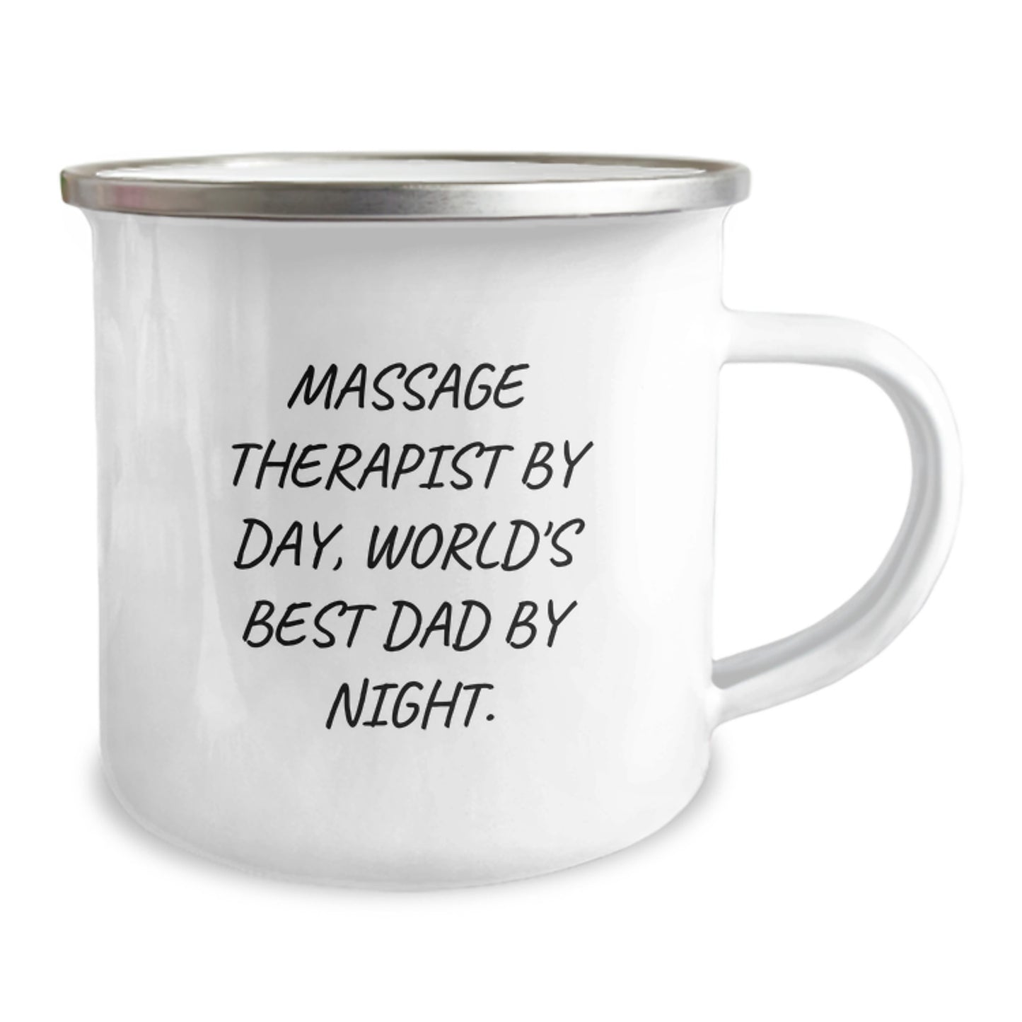 Funny Massage Therapist Gifts - 'Massage Therapist By Day, World's Best Dad By Night' Stainless Steel Camping Mug - Birthday Unique Gifts from Men to Massage Therapist - Image 2