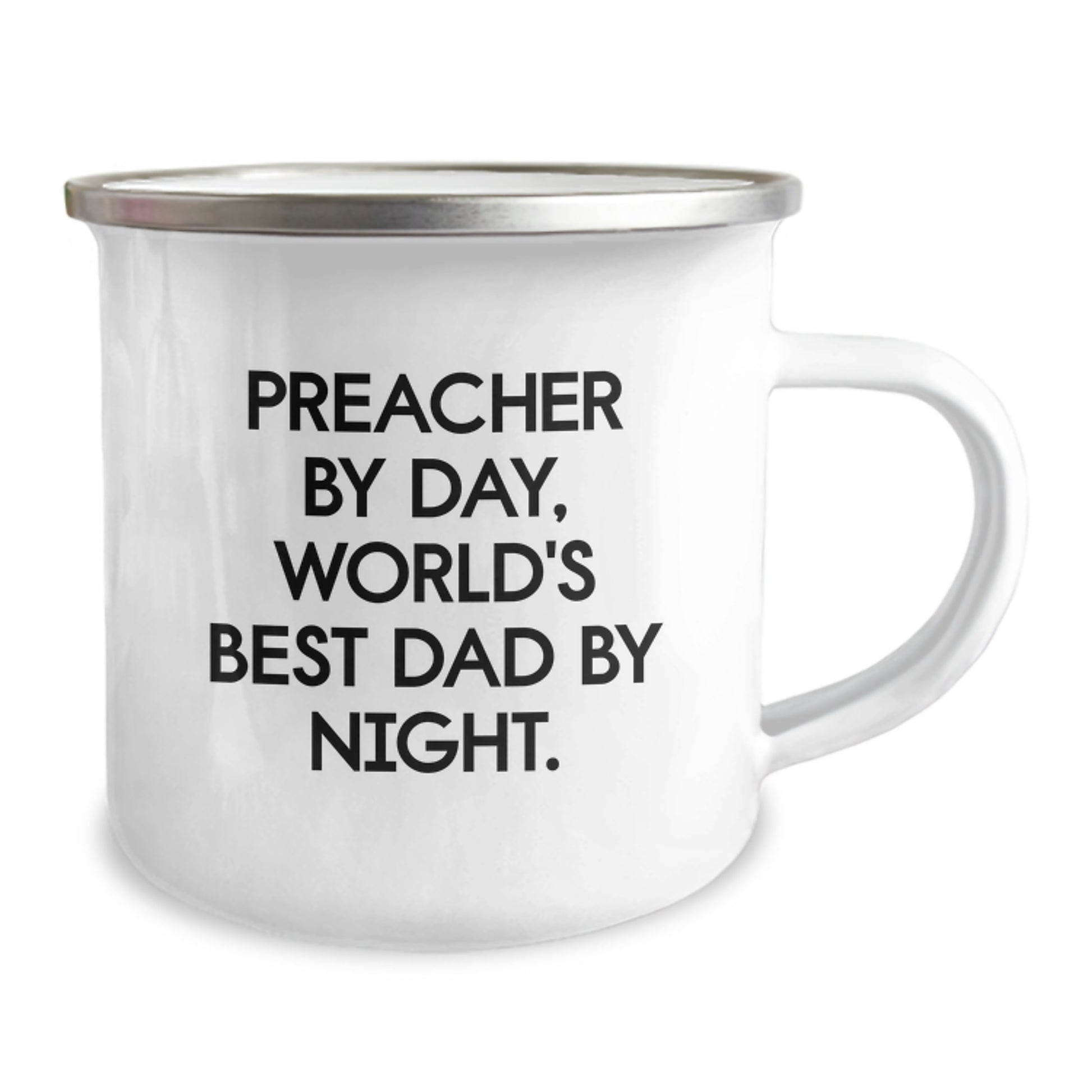 Funny Preacher Gifts for Men from Friends - 'Preacher By Day, World's Best Dad By Night.' Camping Mug for Christmas Unique Gifts - Image 2