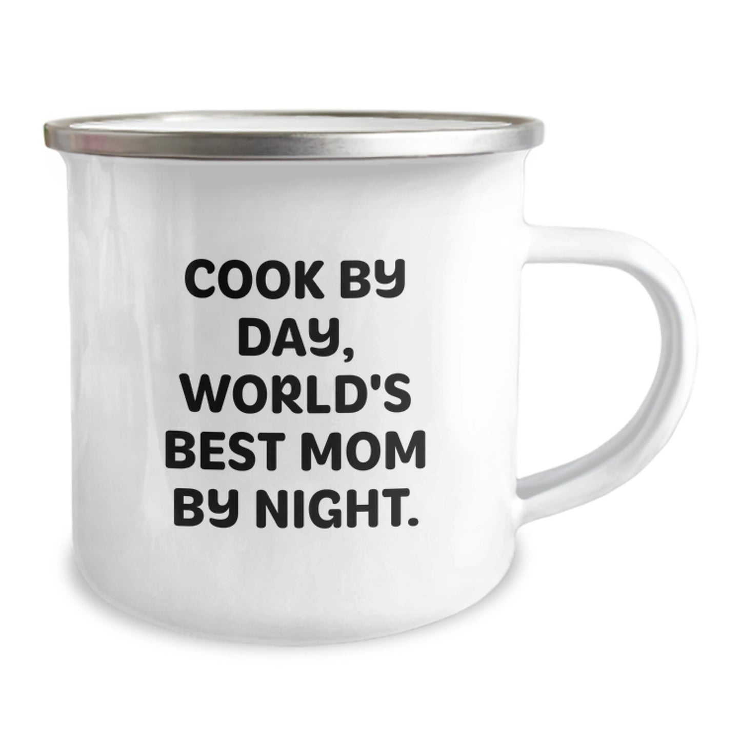 Funny Cook Gifts for Mom Camping Mug, 'Cook By Day, World's Best Mom By Night.' Inspirational Mugs for Women, Gifts from Family Friends Coworkers - Image 2