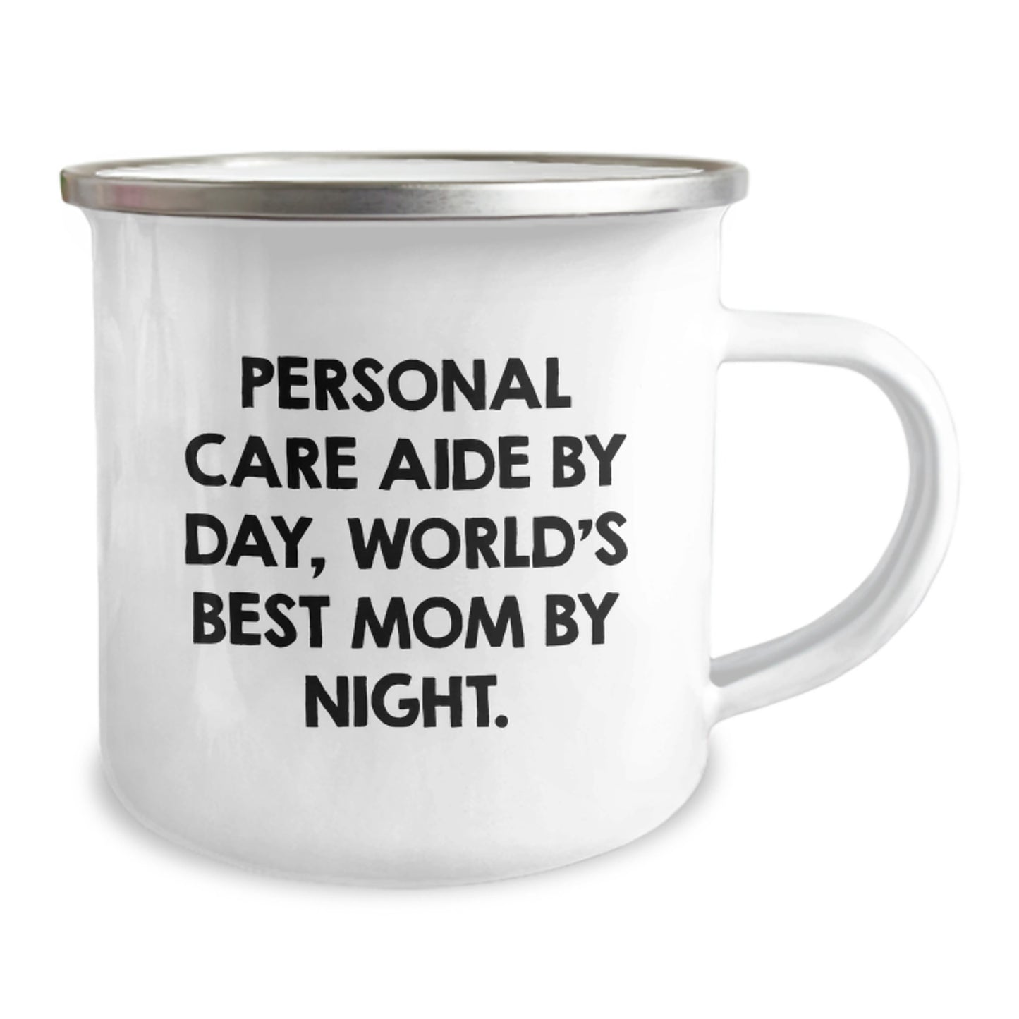 Personal Care Aide Gifts from Family - Funny Camping Mug for Birthday - 'Personal Care Aide By Day, World's Best Mom By Night.' - Image 2