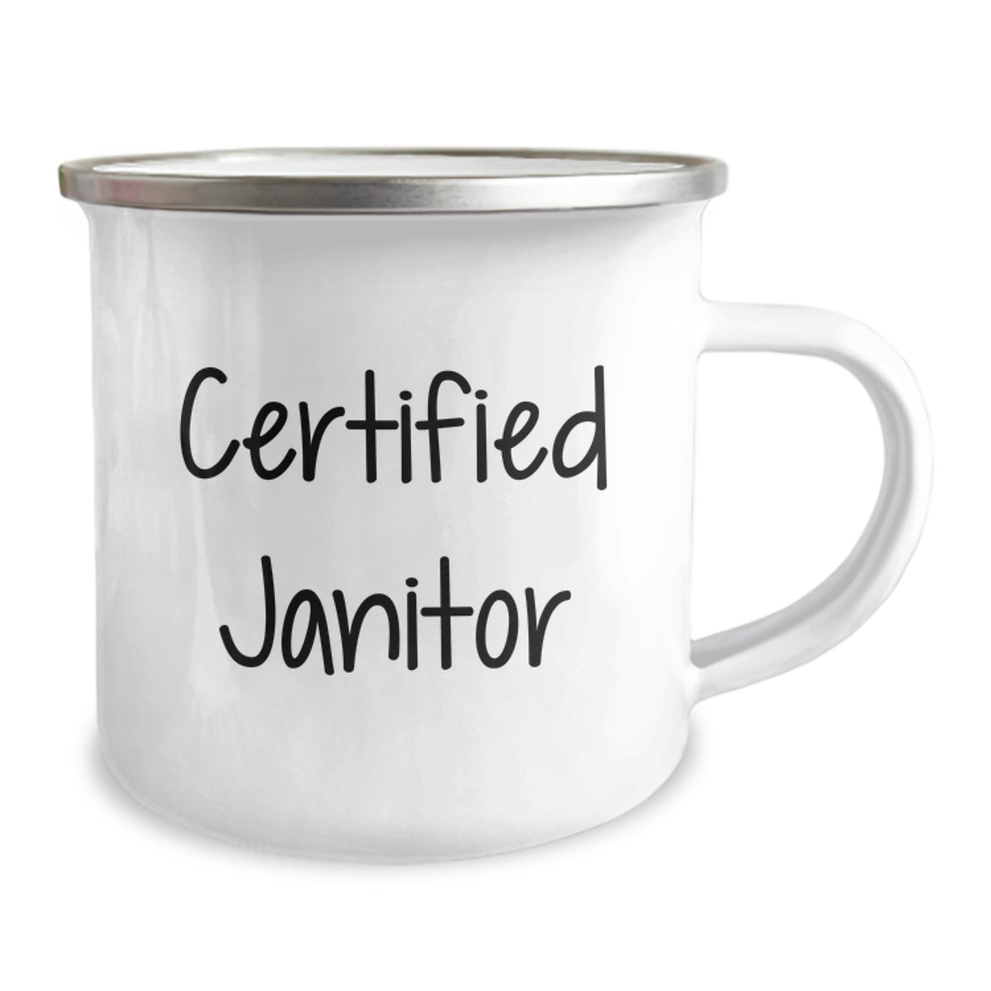 Funny Janitor Gifts for Men, Unique Birthday Unique Gifts from Friends to Janitor, Funny Camping Mug with Certified Janitor Quote, Janitor Appreciation Mugs - Image 2