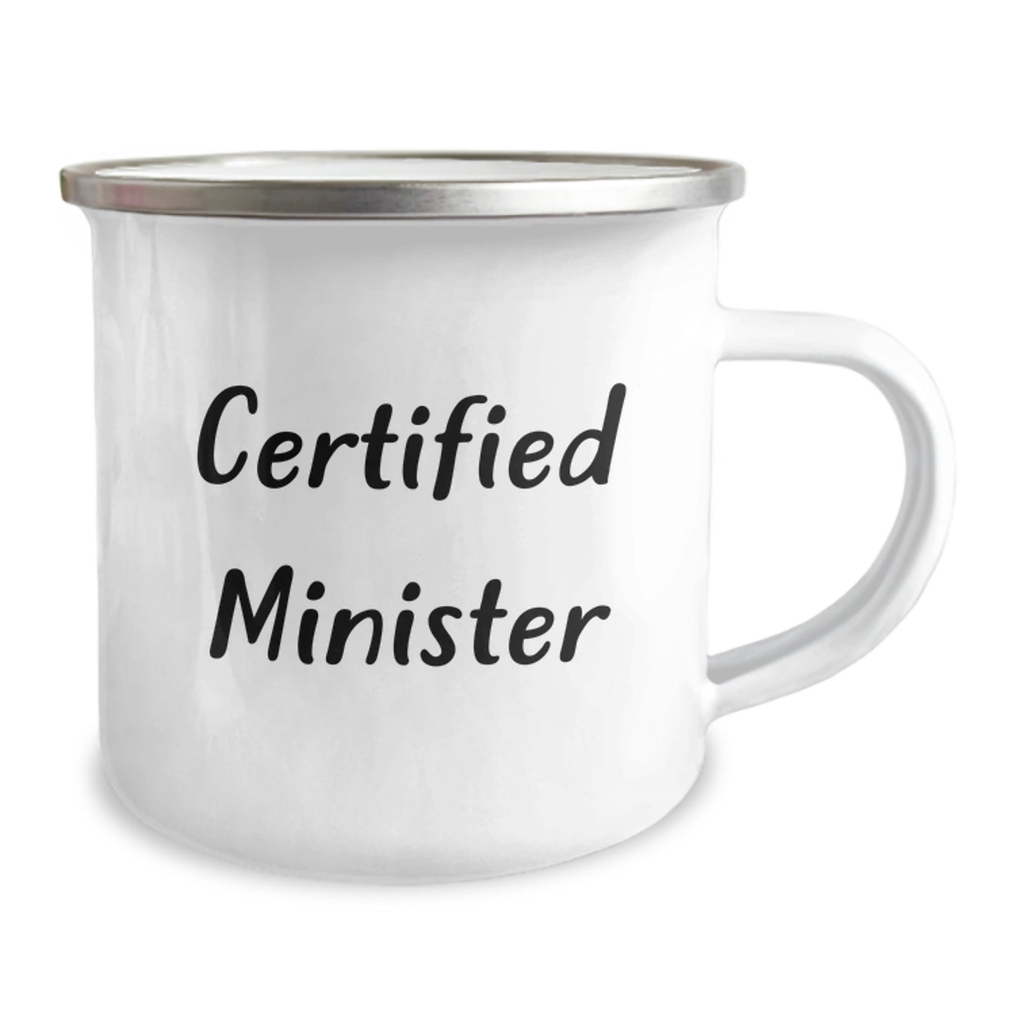 Funny Minister Gifts from Men for Minister on Birthday Unique Camping Mug with Certified Minister Quote - Image 2