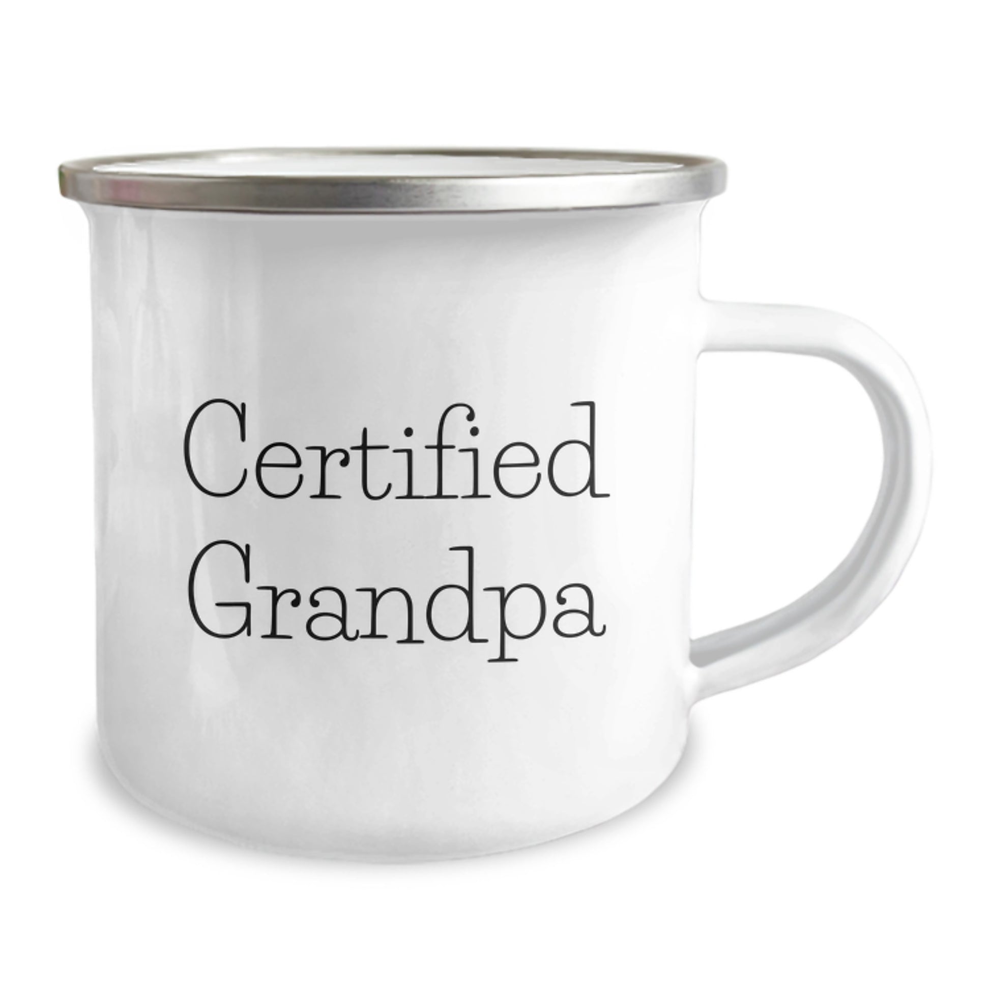 Funny Grandpa Camping Mug Gifts from Men to Grandpas for Graduation - 'Certified Grandpa' Quote, 12 oz Stainless Steel with Enamel Finish - Image 2