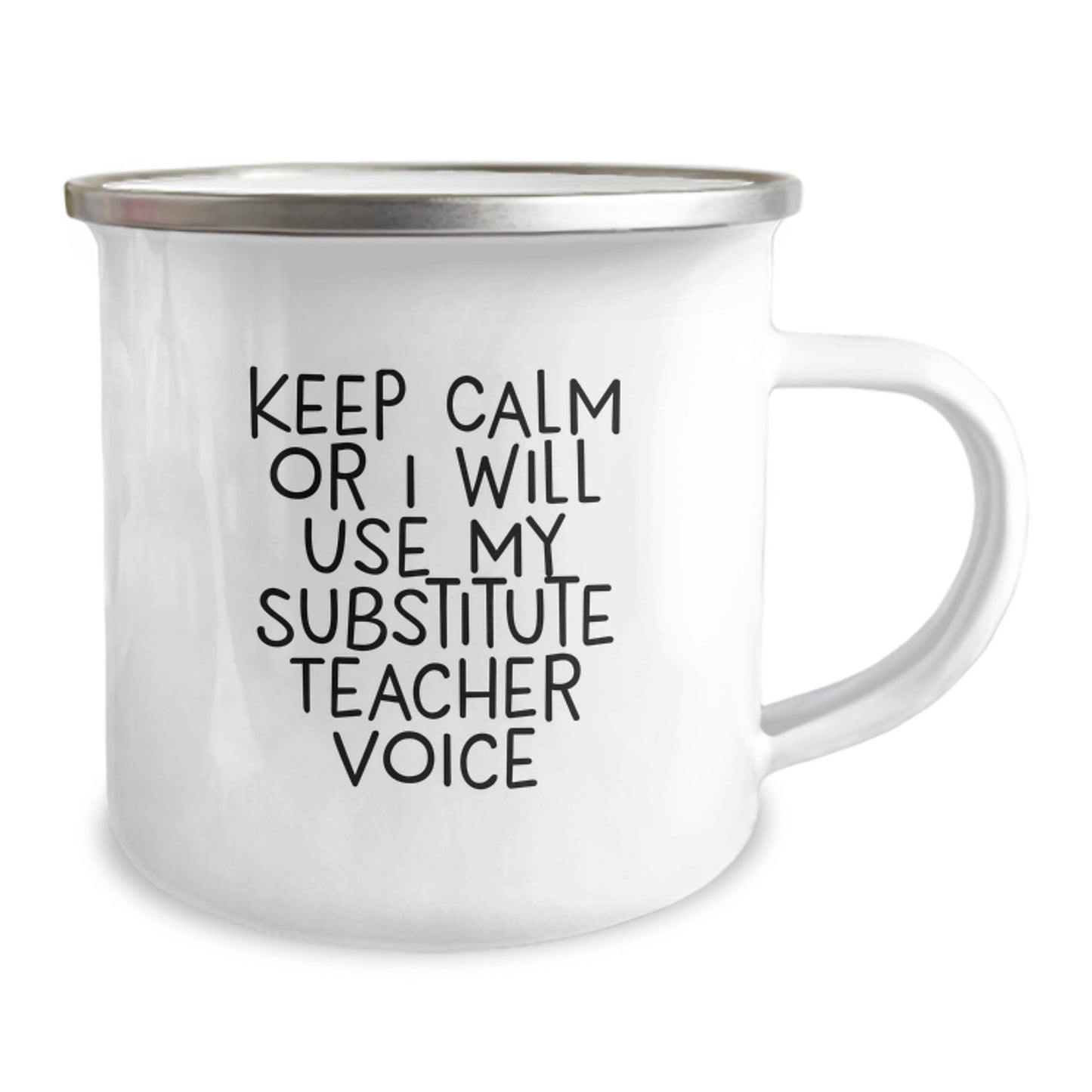 Funny Substitute Teacher Gifts for Men - Keep Calm Or I Will Use My Substitute Teacher Voice Camping Mug, Perfect Christmas Unique Gifts from Friends and Family - Image 2