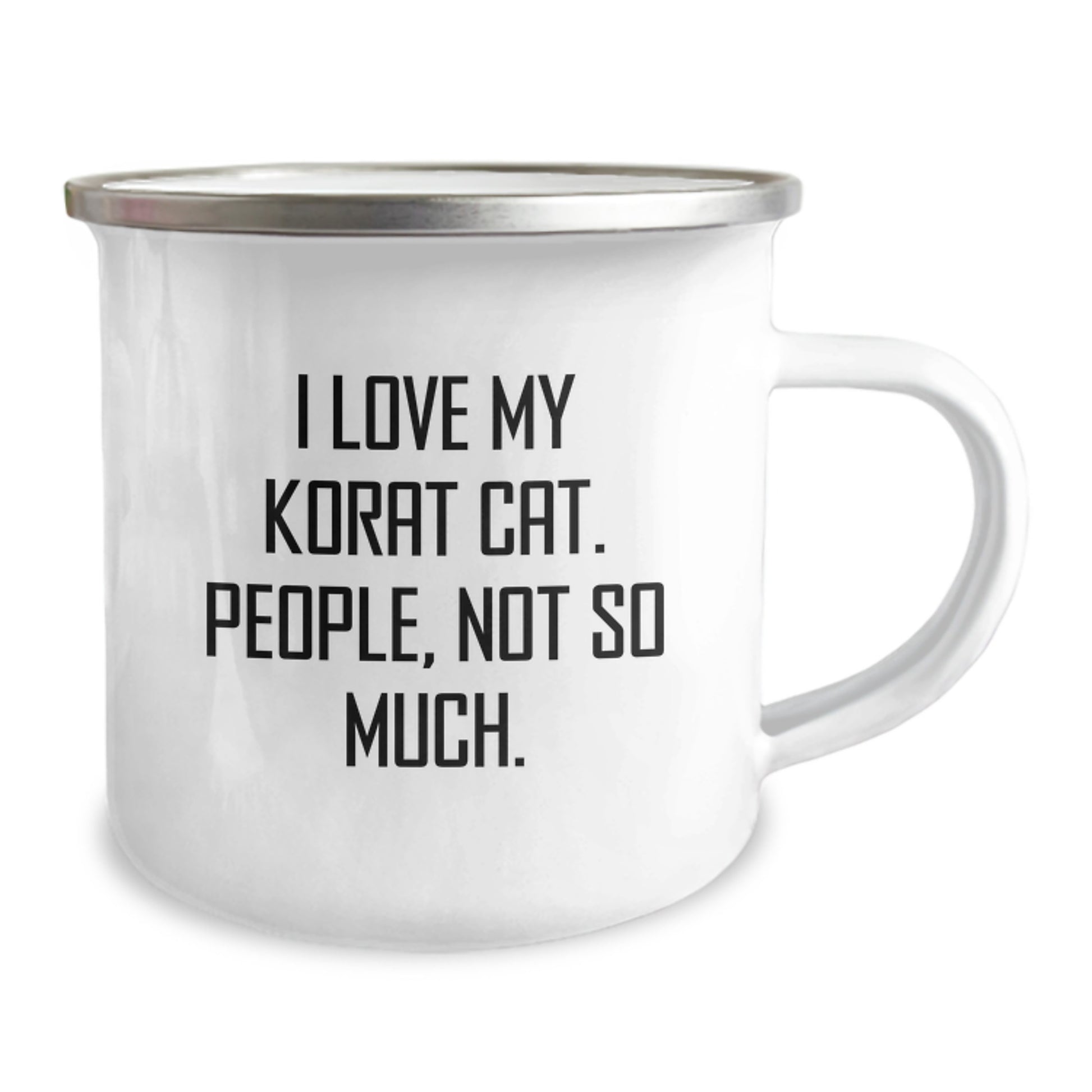 Funny Korat Cat Gifts from Friends for Korat Cat Lovers on Valentine's Unique Camping Mugs, 'I Love My Korat Cat. People, Not So Much.' - Image 2