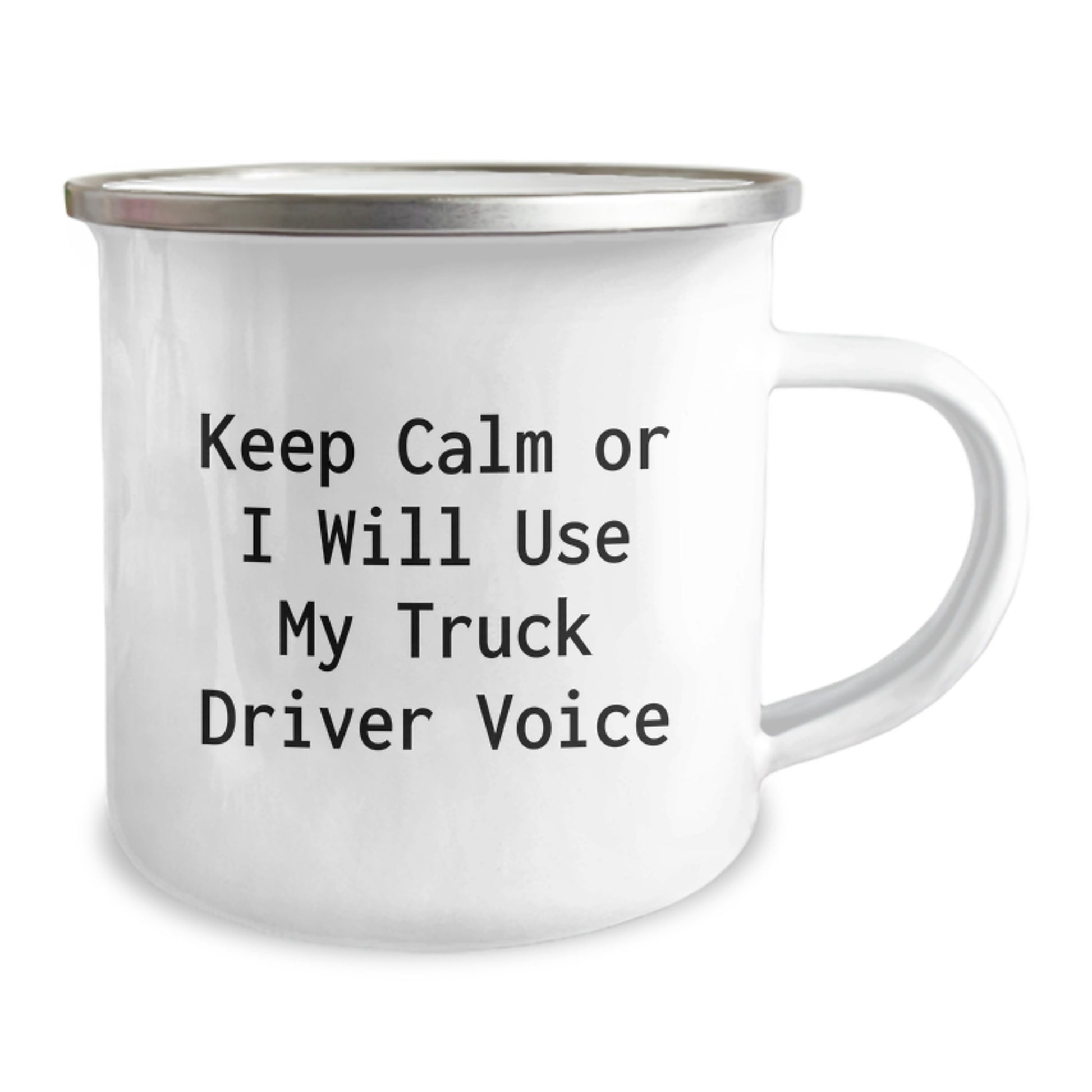 Funny Truck Driver Gifts from Friends - Gifts for Truck Drivers - Keep Calm or I Will Use My Truck Driver Voice Camping Mug - Image 2