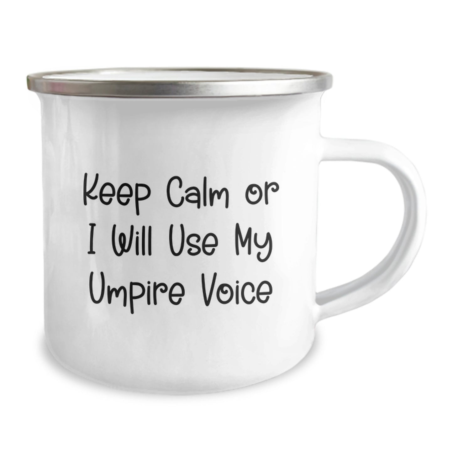 Funny Umpire Gifts for Men, Umpire Mother's Day Unique Gifts from Husband, Camping Mug with Keep Calm Or I Will Use My Umpire Voice Quote - Image 2