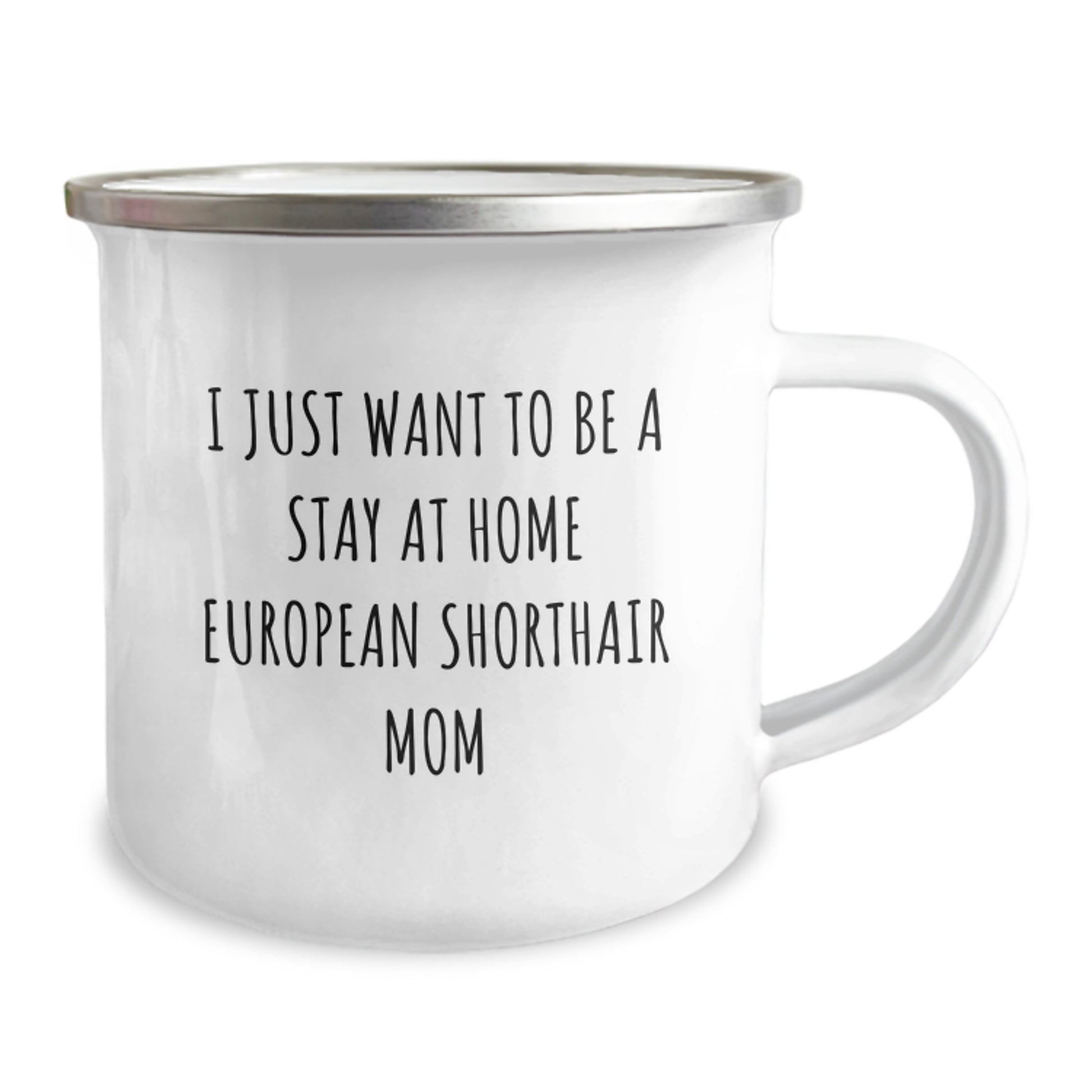 Funny Gifts for European Shorthair Cat Mom - 'I Just Want To Be A Stay At Home European Shorthair Mom' Christmas Unique Gifts from Friends to Family - European Shorthair Cat Camping Mug - Image 2