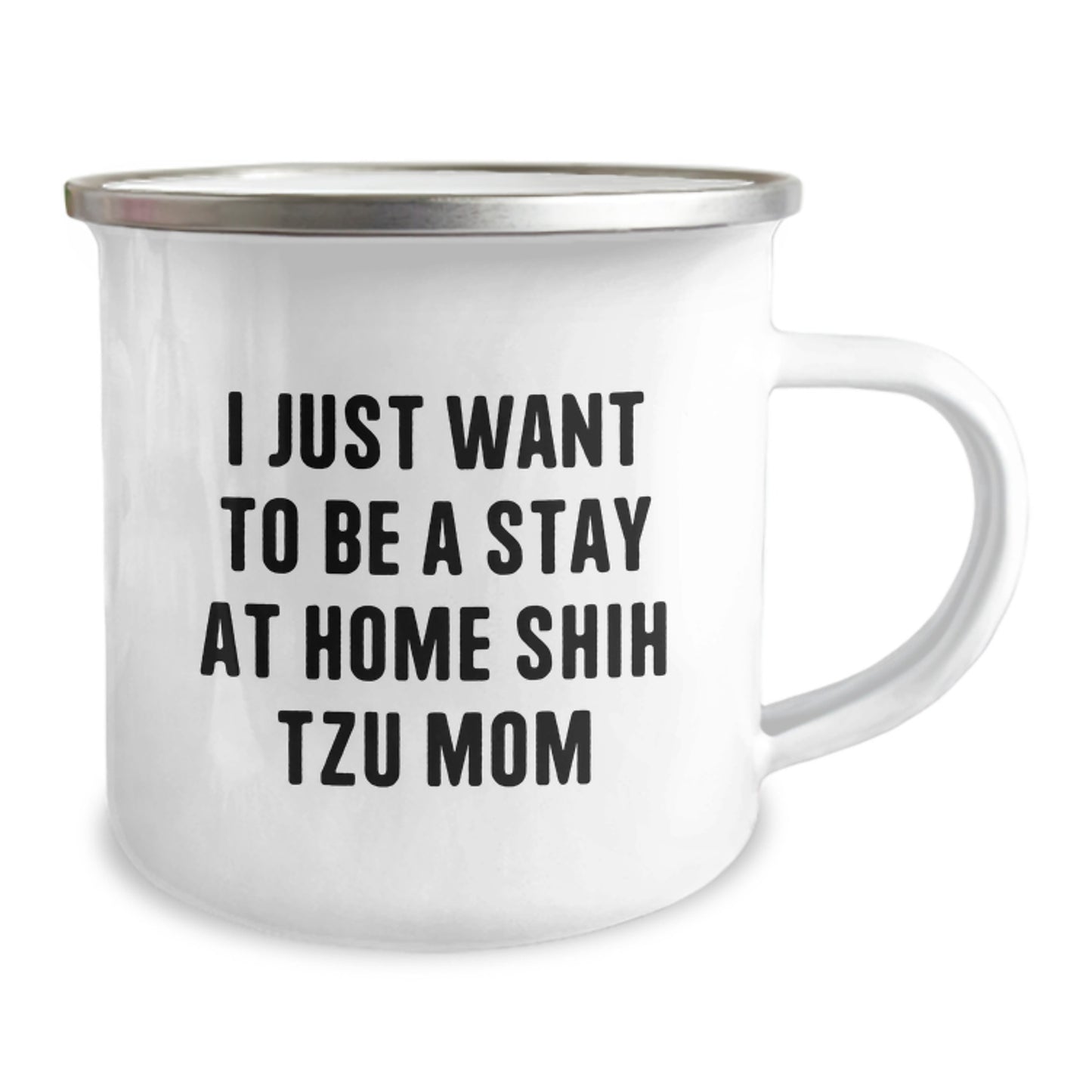 Funny Shih Tzu Dog Christmas Unique Gifts for Mom Camping Mug - I Just Want To Be A Stay At Home Shih Tzu Mom, Unique Holiday Present from Women to Friends - Image 2