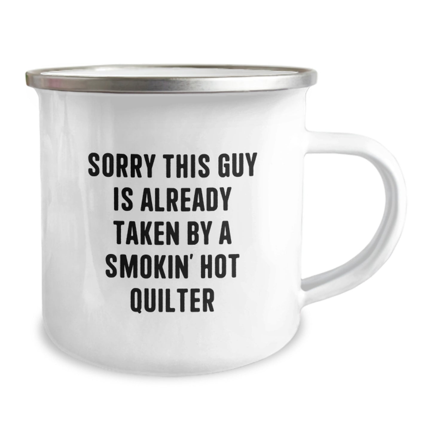 Funny Quilter Gifts for Men, Unique Christmas Memorable Presents from Friends, Insulting yet Humorous Camping Mug for Smokin' Hot Quilter - Image 2