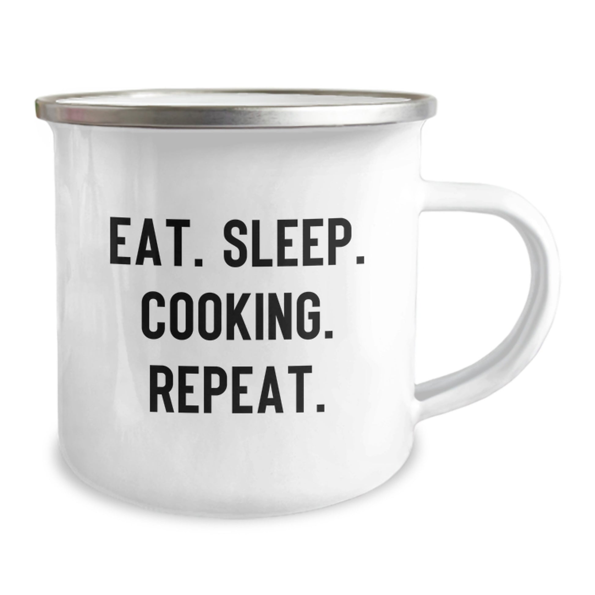 Funny Cooking Gifts from Men, Unique Christmas Unique Gifts for Cooking Women Friends Family, Eat Sleep Cooking Repeat Camping Mug - Stainless Steel - Image 2
