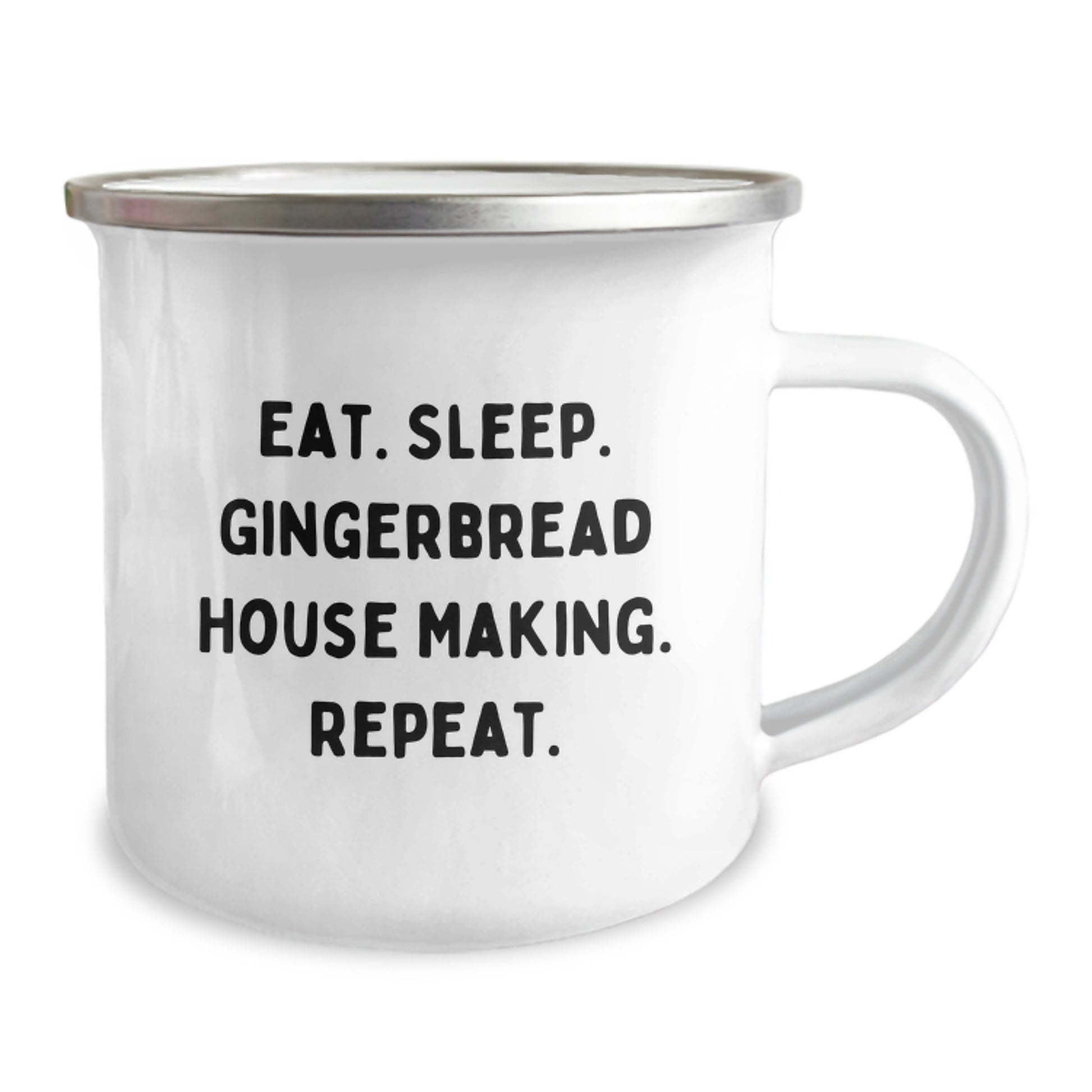 Funny Gingerbread House Making Gifts for Him - Camping Mug, Eat. Sleep. Gingerbread House Making. Repeat. Christmas Unique Presents from Men to Friends - Image 2