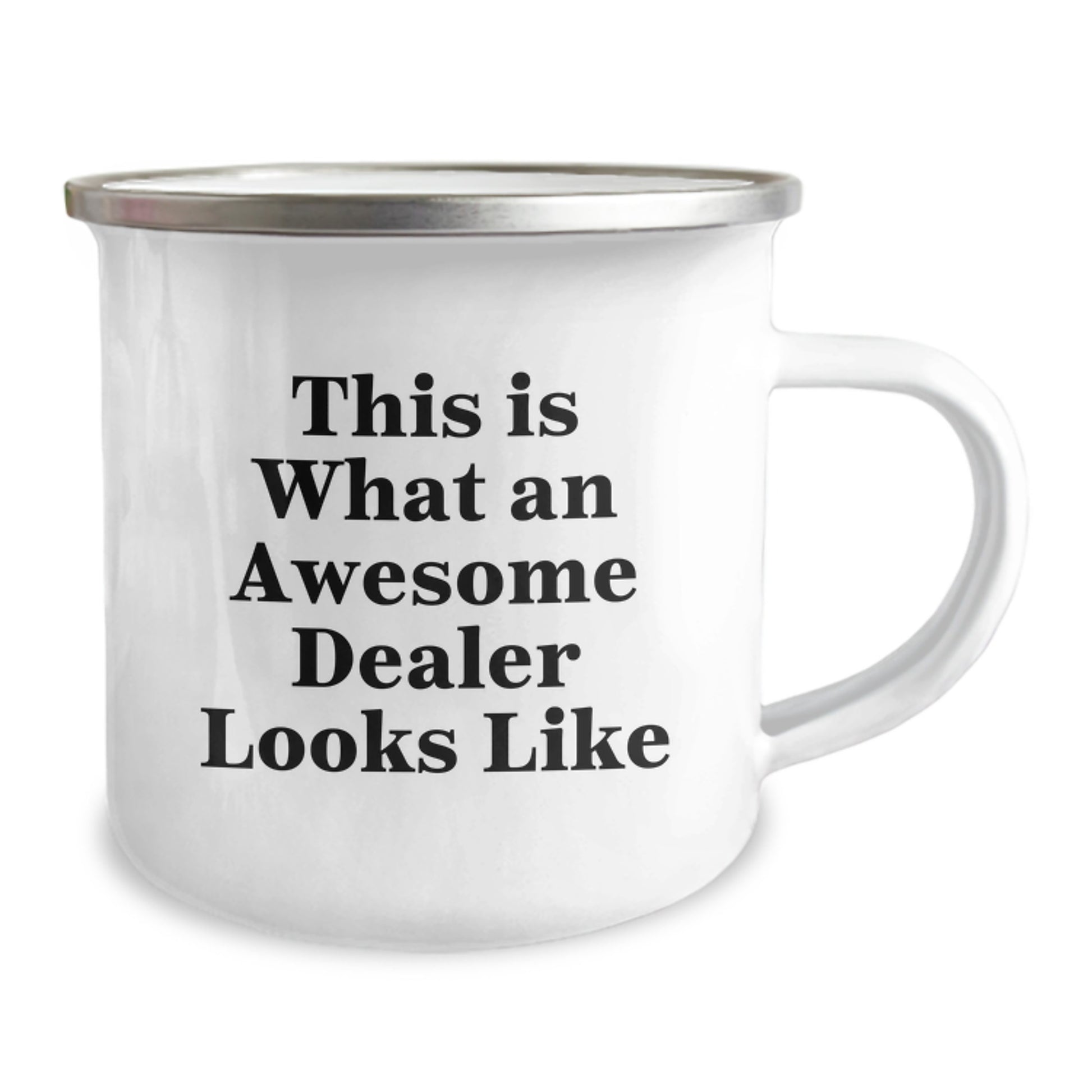 Funny Dealer Gifts for Birthday Unique Gifts from Friends to Dealer - 'This Is What An Awesome Dealer Looks Like' Camping Mug - Image 2