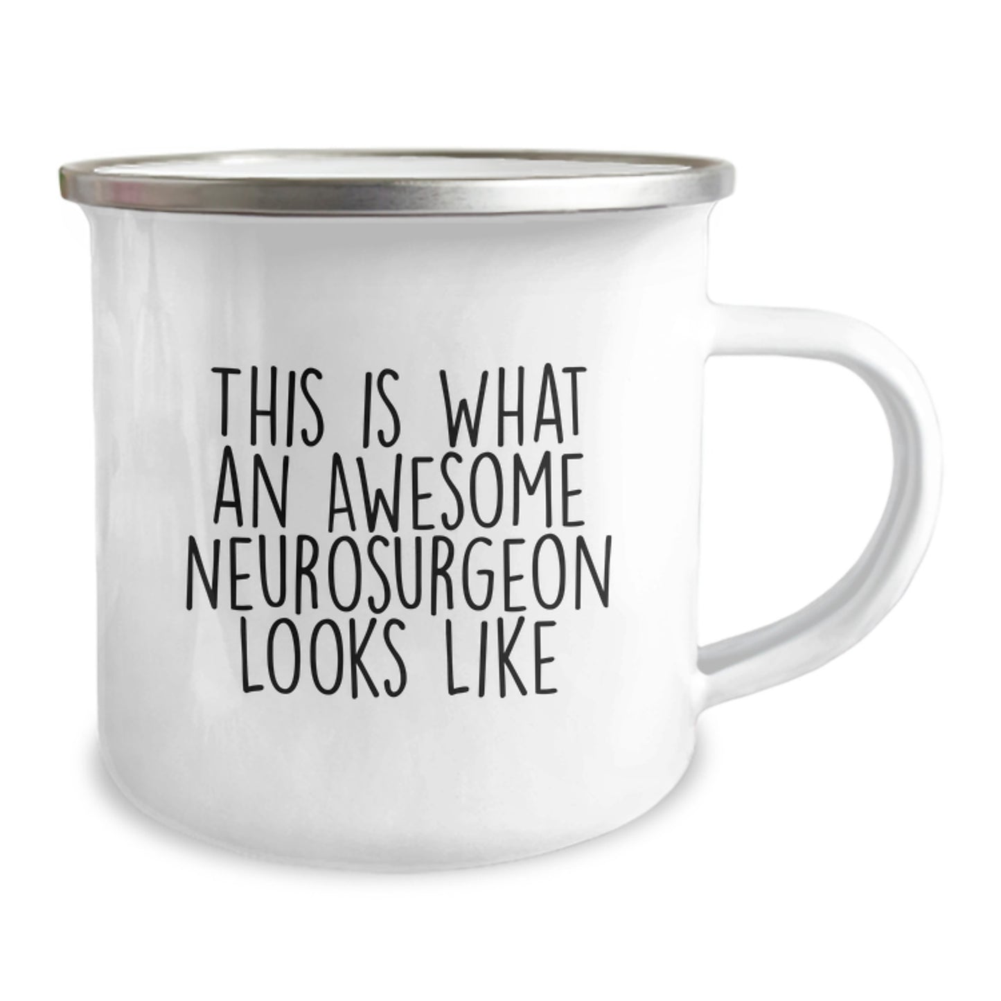 Neurosurgeon Quotes Gifts from Friends for Awesome Neurosurgeon Graduation, Funny Camping Mug, 12 oz Stainless Steel with Enamel Finish - Image 2