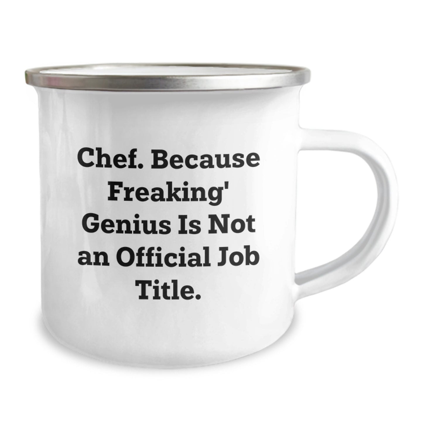 Funny Chef Gifts for Birthday - Chef Camping Mug with 'Chef Because Freaking genius Is Not An Official Job Title' Quote, Gifts from Men to Women - Image 2