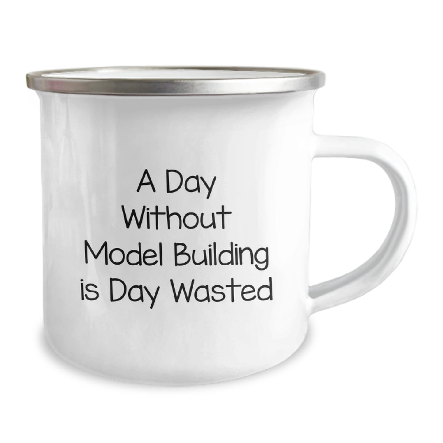 Funny Model Building Gifts for Him from Friends on Birthday Unique Days Without Model Building Is Day Wasted Camping Mug - Image 2