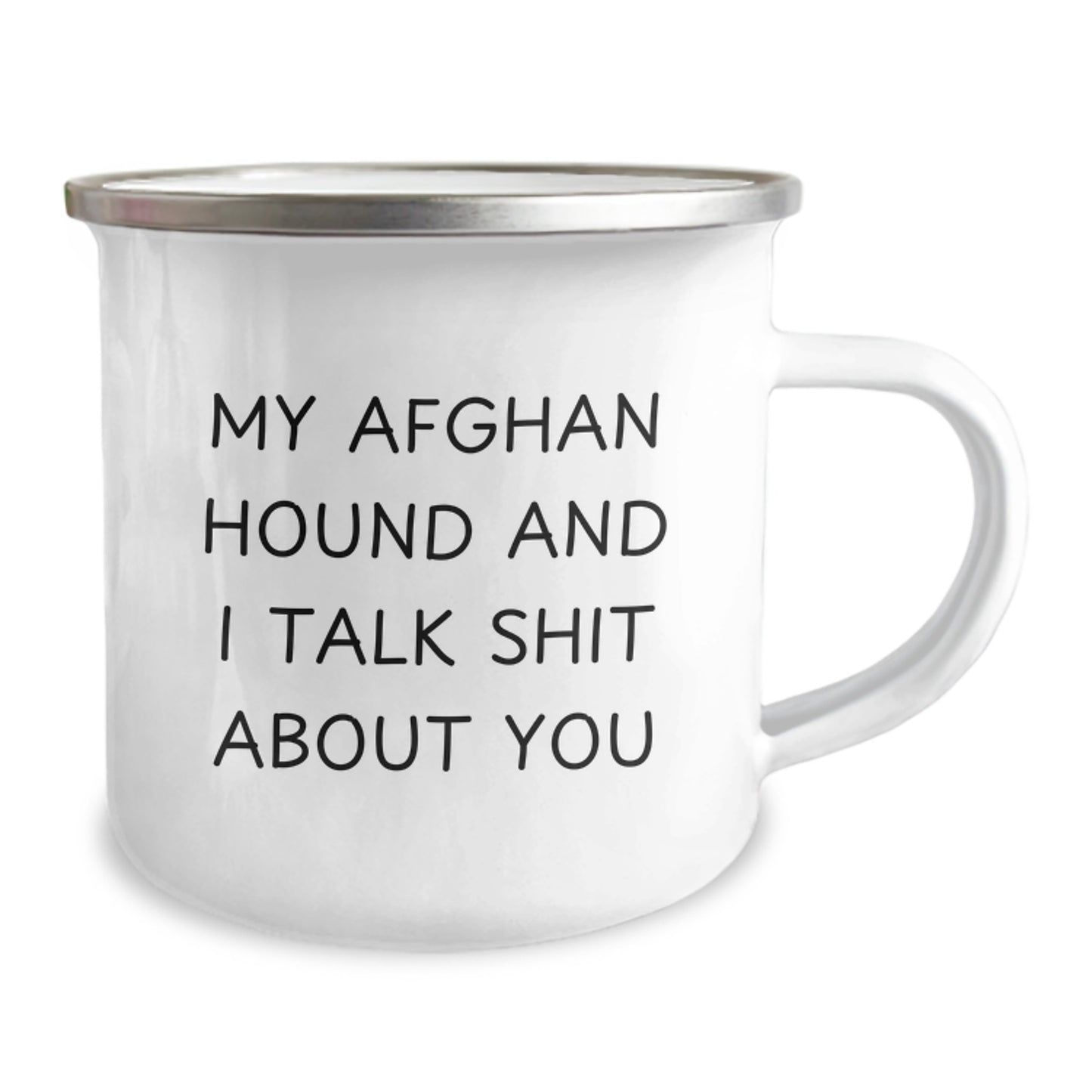 Funny Afghan Hound Dog Gifts for Men from Friends, Afghan Hound Dog Camping Mugs with My Afghan Hound And I Talk Shit About You Quote, Christmas Unique Gifts - Image 2