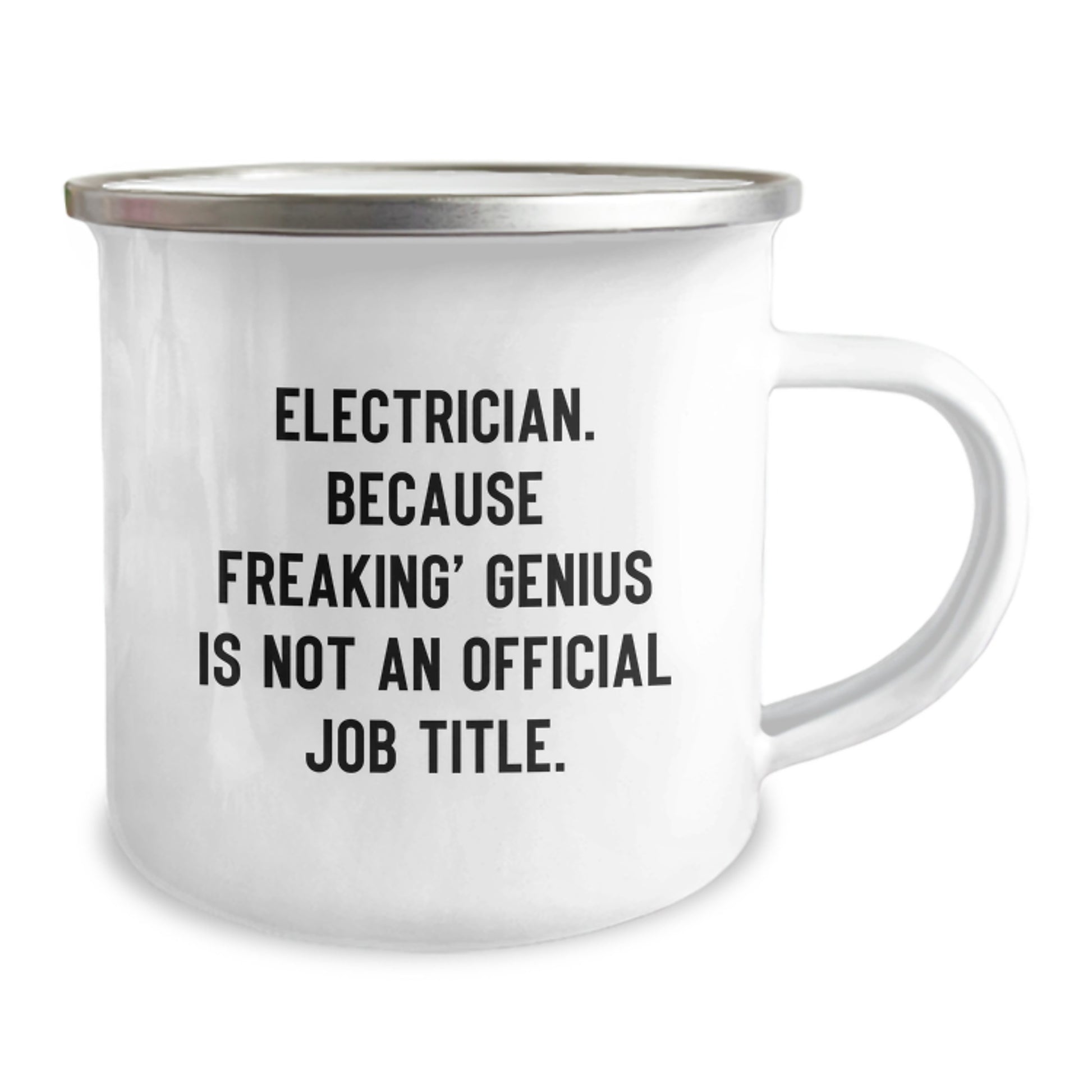 Funny Electrician Gifts, Christmas Unique Mugs for Electrician Men Friends Family, Electrician Because Freaking' genius Is Not An Official Job Title Camping Mug - Image 2