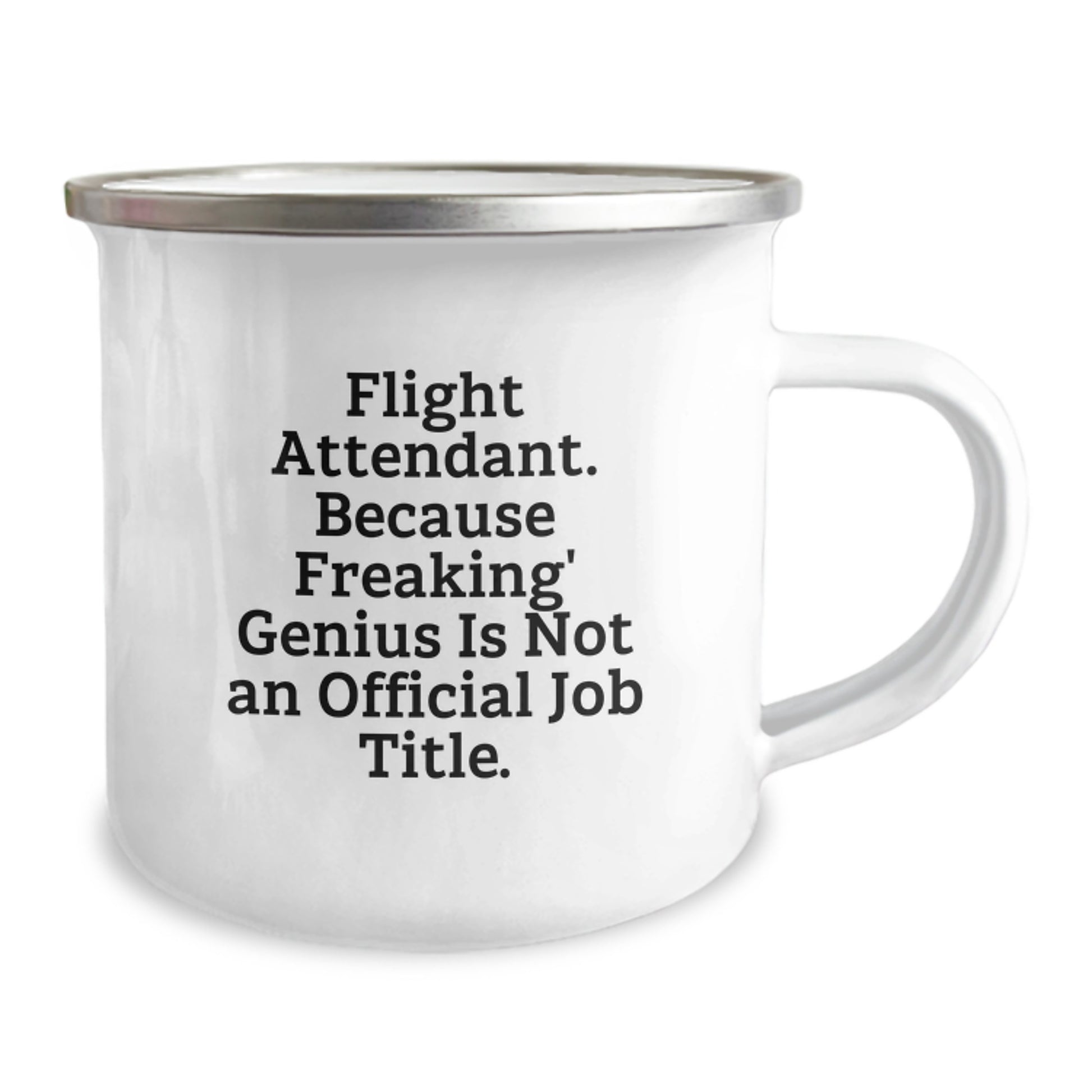 Funny Flight Attendant Gifts for Her, Camping Mug, Because Freaking' genius Is Not An Official Job Title - Unique Christmas Unique Gifts from Women - Image 2