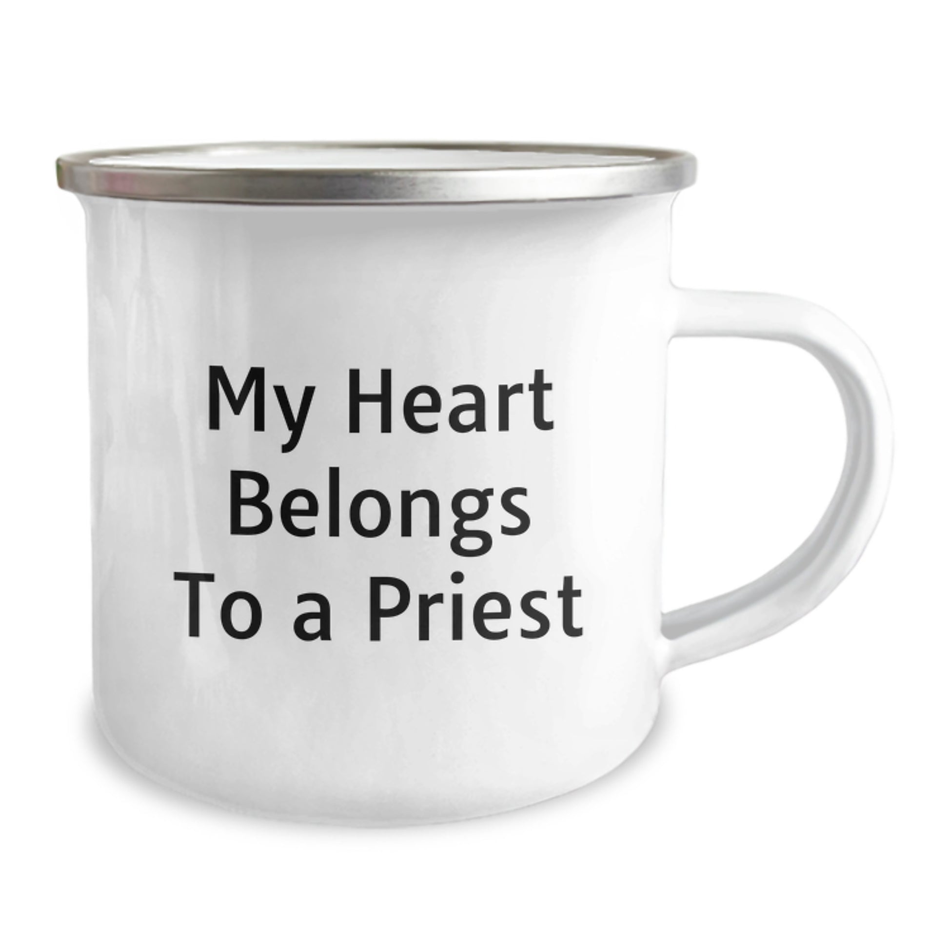 Funny Priest Gifts - 'My Heart Belongs To A Priest' Insulated Stainless Steel Camping Mug, Birthday Unique Gifts from Men to Priest, Perfect for Priest Enthusiasts - Image 2